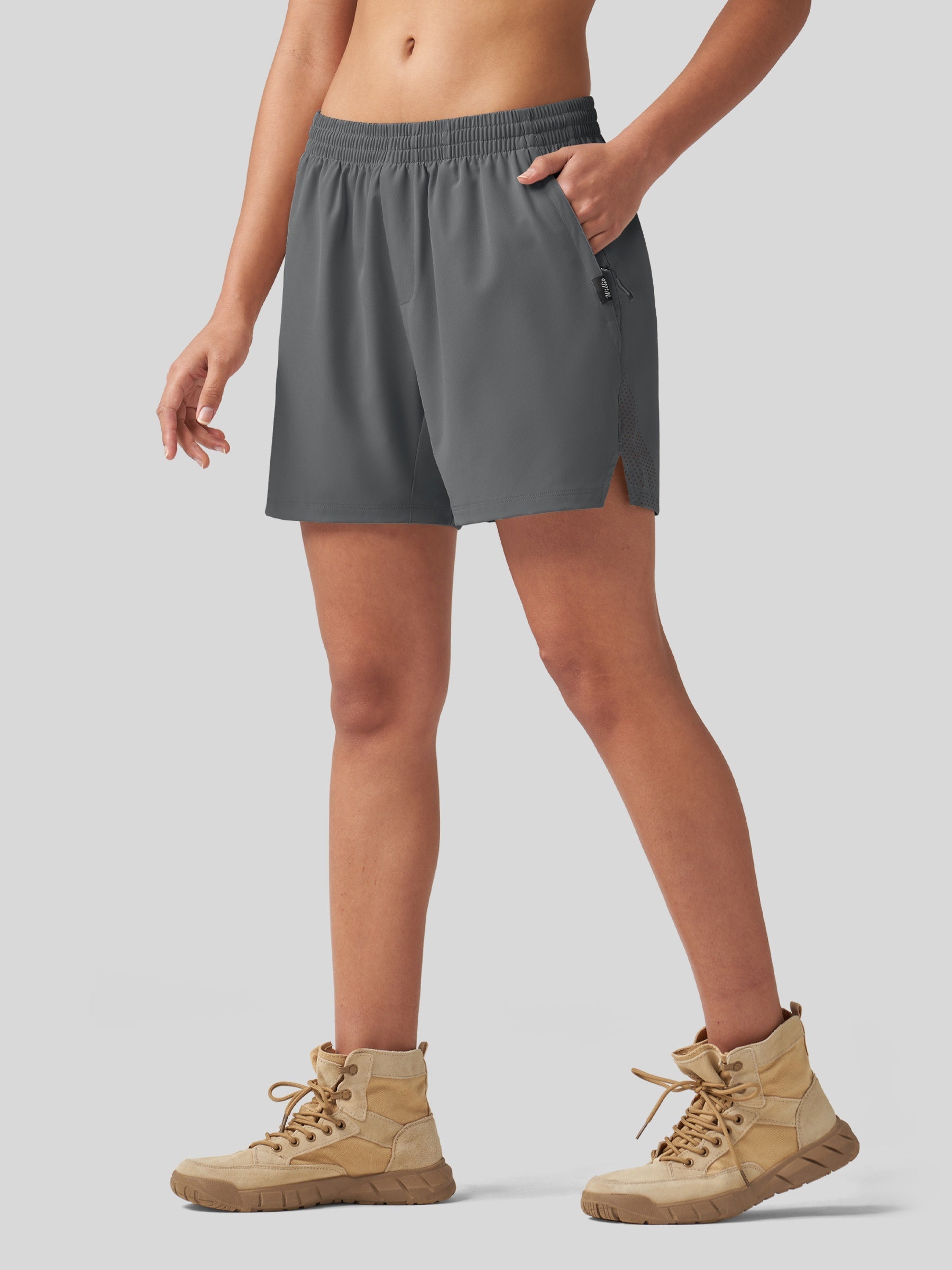 Willit Women's Active Trek Shorts 7 Inch in deep gray4