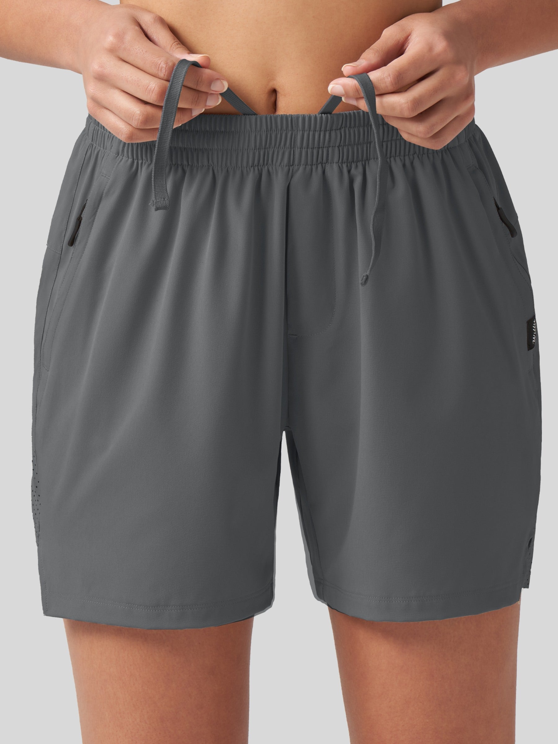 Willit Women's Active Trek Shorts 7 Inch in deep gray3