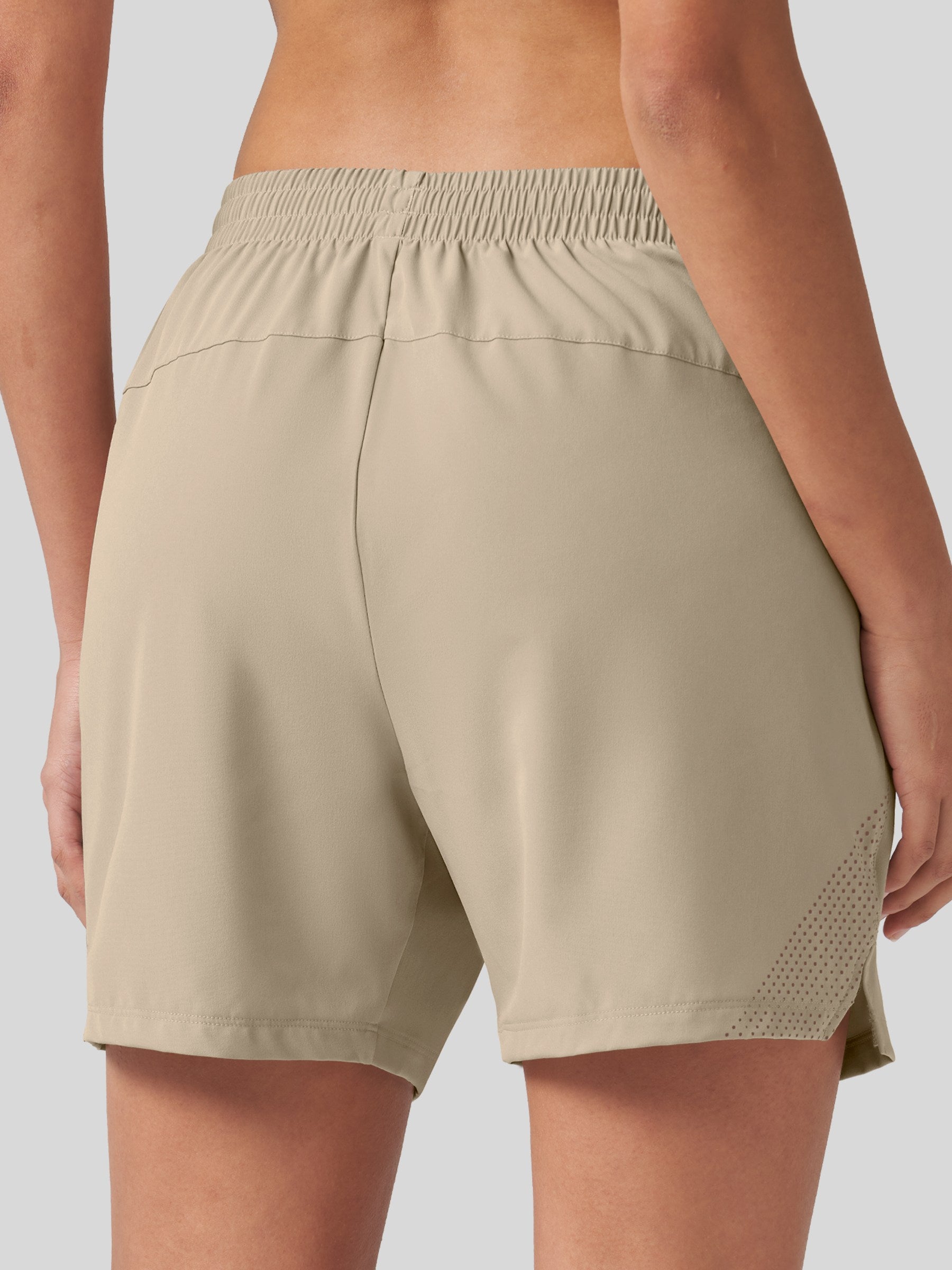 Willit Women's Active Trek Shorts 7 Inch in light khaki2