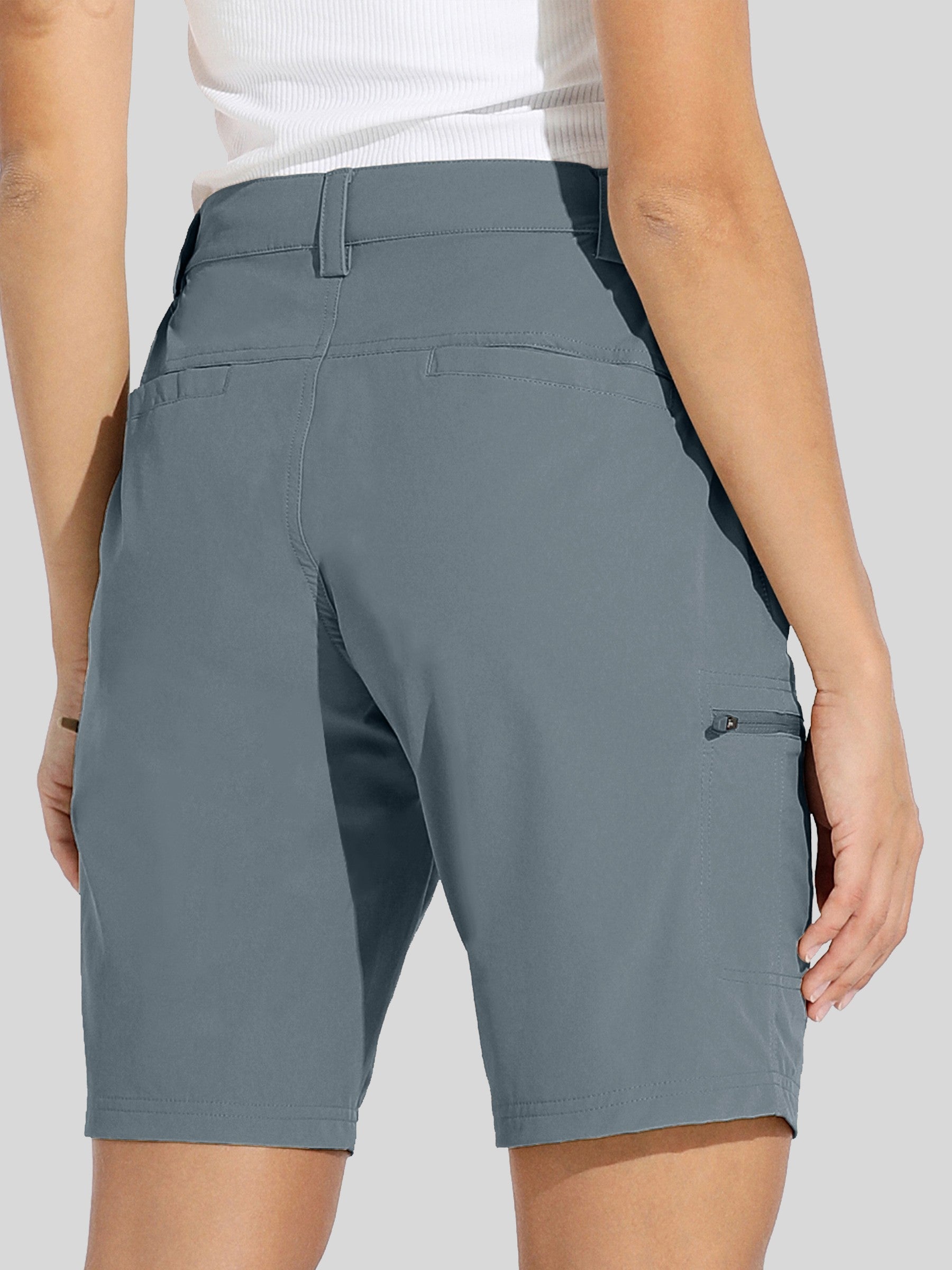 willit Womens Bermuda Cargo Shorts 10 Inch in blue2