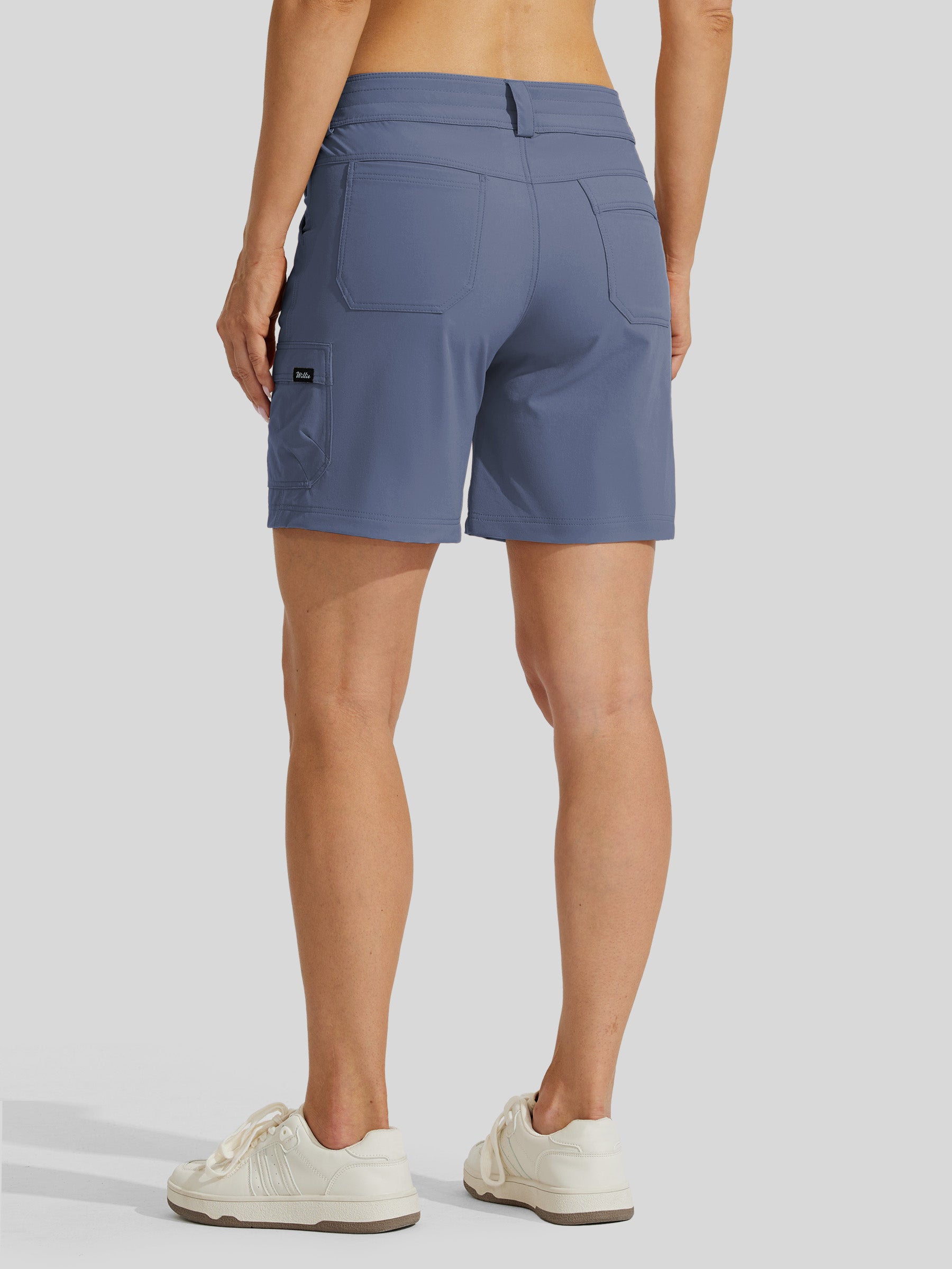 Willit Womens High Waist Cargo Shorts 7 Inch in violet2