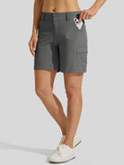 Willit Womens High Waist Cargo Shorts 7 Inch in gray1