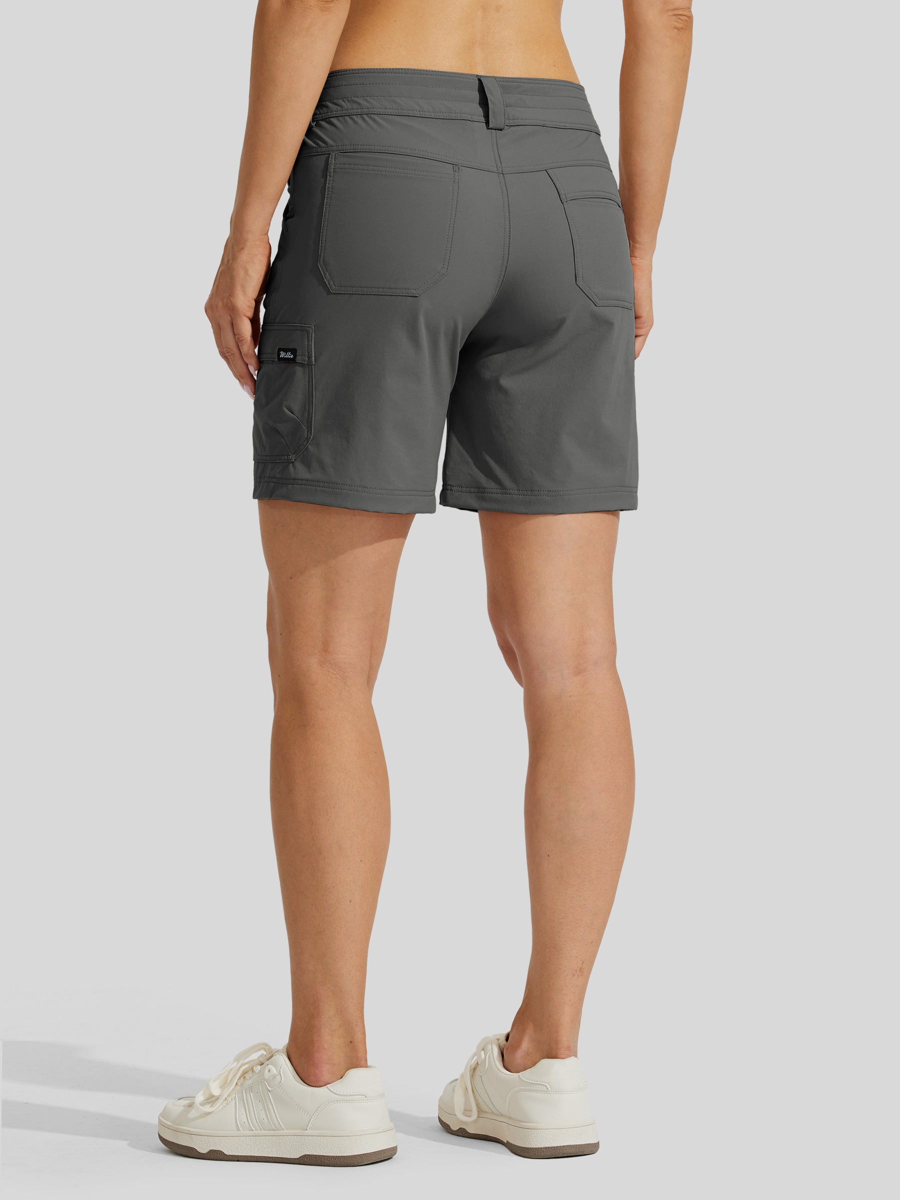 Willit Womens High Waist Cargo Shorts 7 Inch in gray3