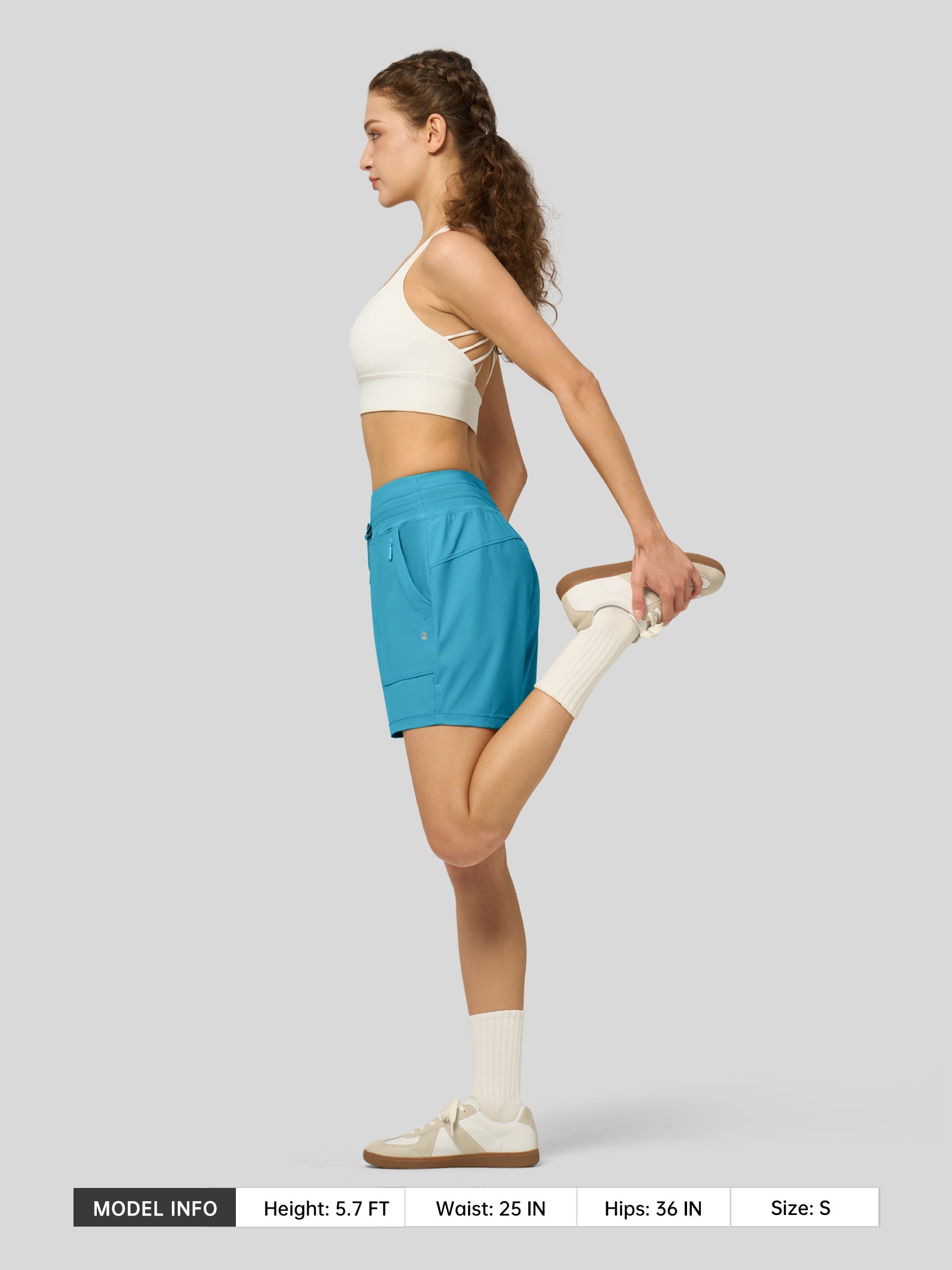 Willit Women's Quick-Dry Workout Shorts 5 Inch in atoll5