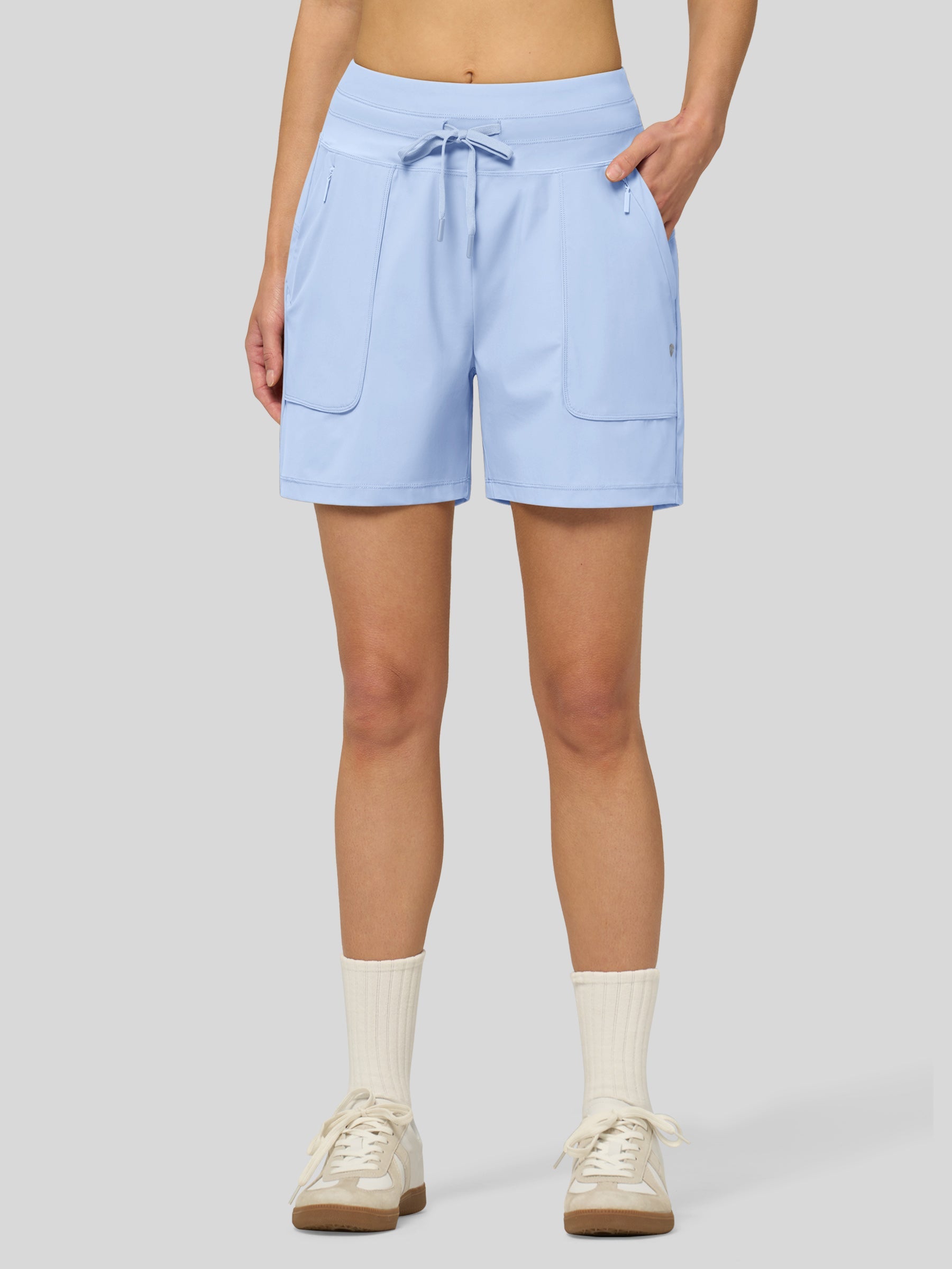 Willit Women's Quick-Dry Workout Shorts 5 Inch in baby blue1