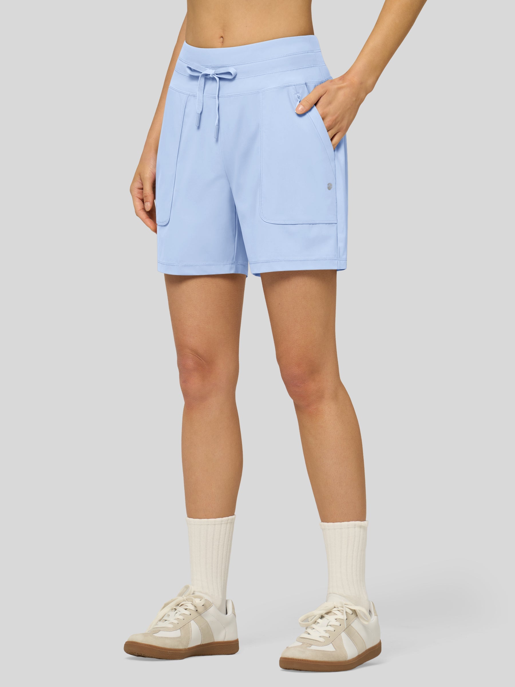 Willit Women's Quick-Dry Workout Shorts 5 Inch in baby blue2