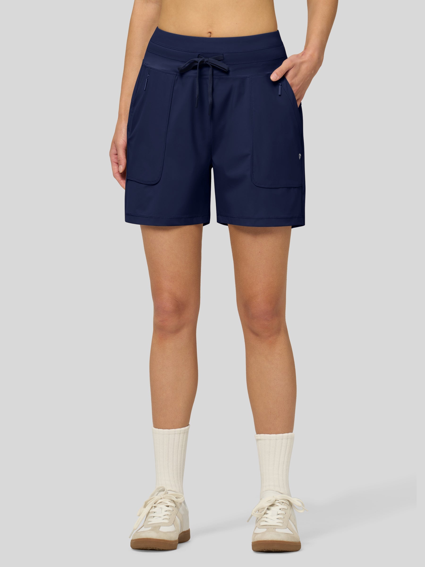 Willit Women's Quick-Dry Workout Shorts 5 Inch in navy2