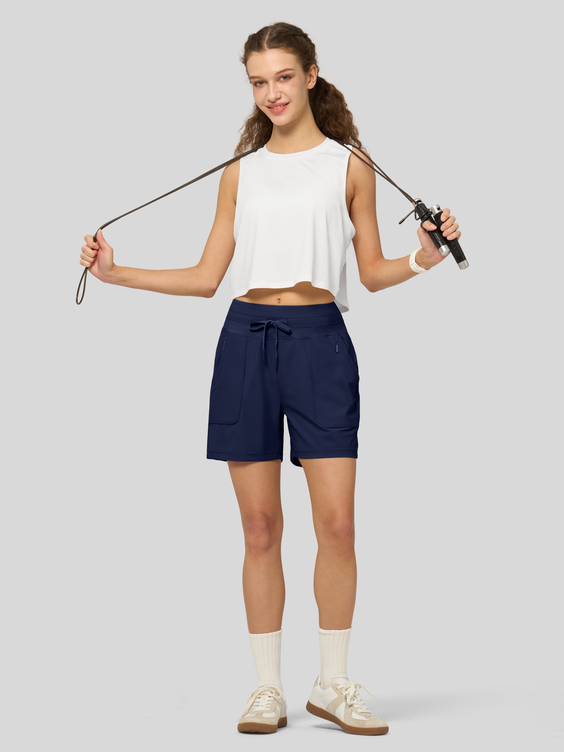 Willit Women's Quick-Dry Workout Shorts 5 Inch in navy4