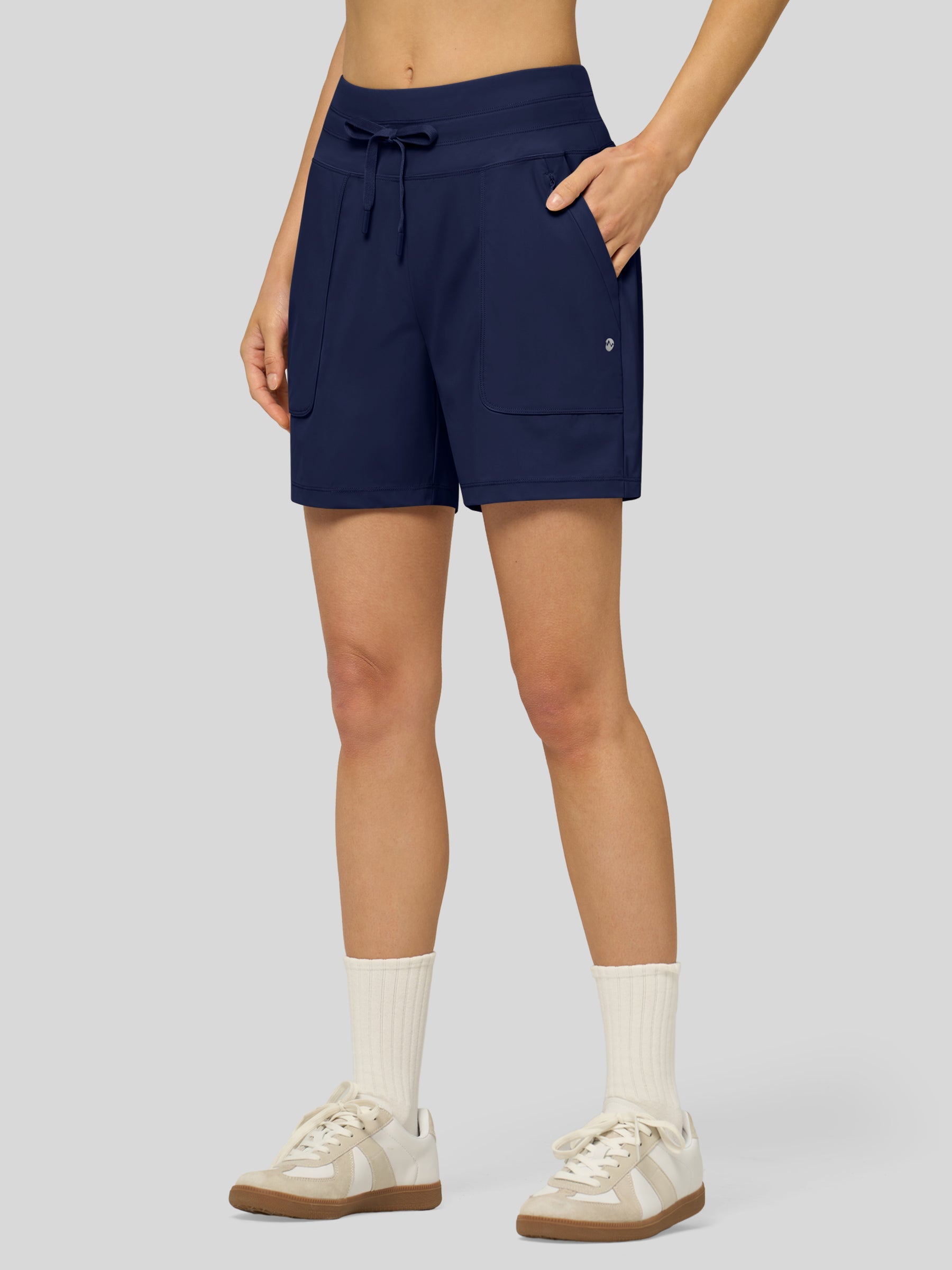 Willit Women's Quick-Dry Workout Shorts 5 Inch in navy1
