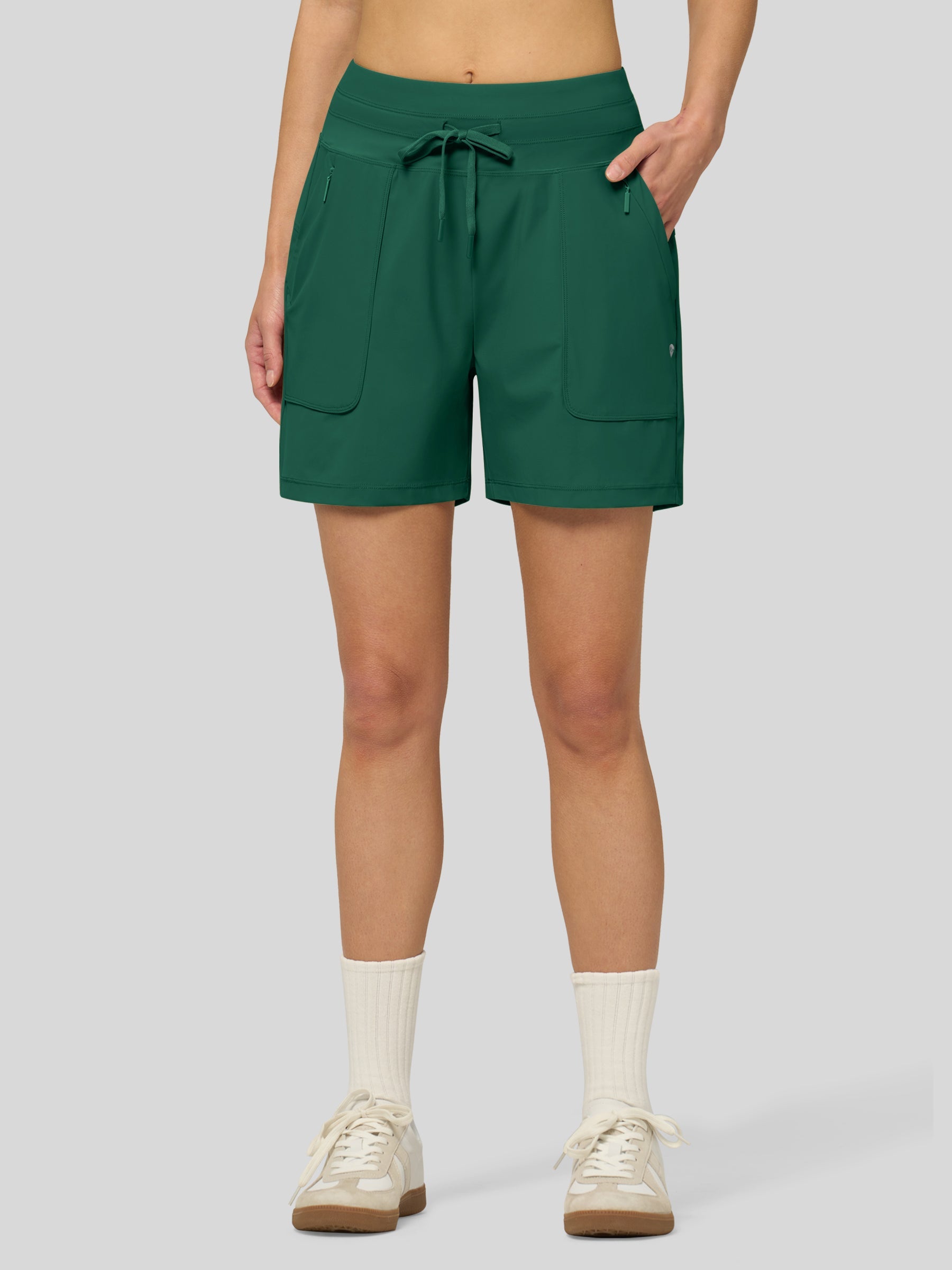 Willit Women's Quick-Dry Workout Shorts 5 Inch in teal1