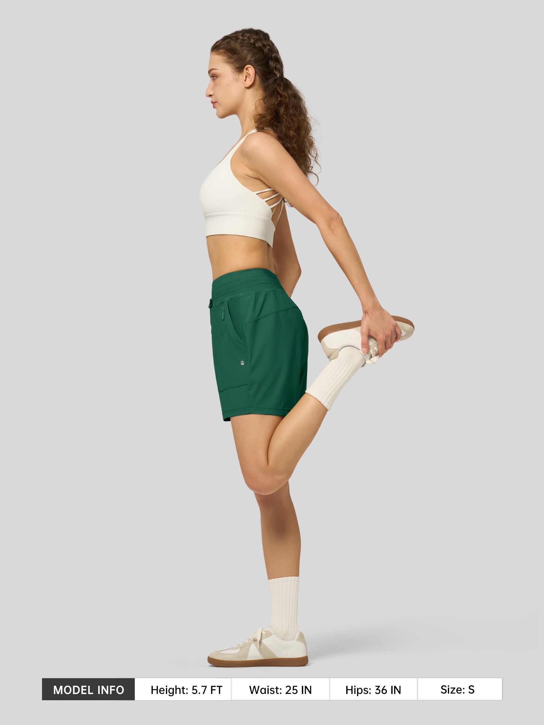 Willit Women's Quick-Dry Workout Shorts 5 Inch in teal5