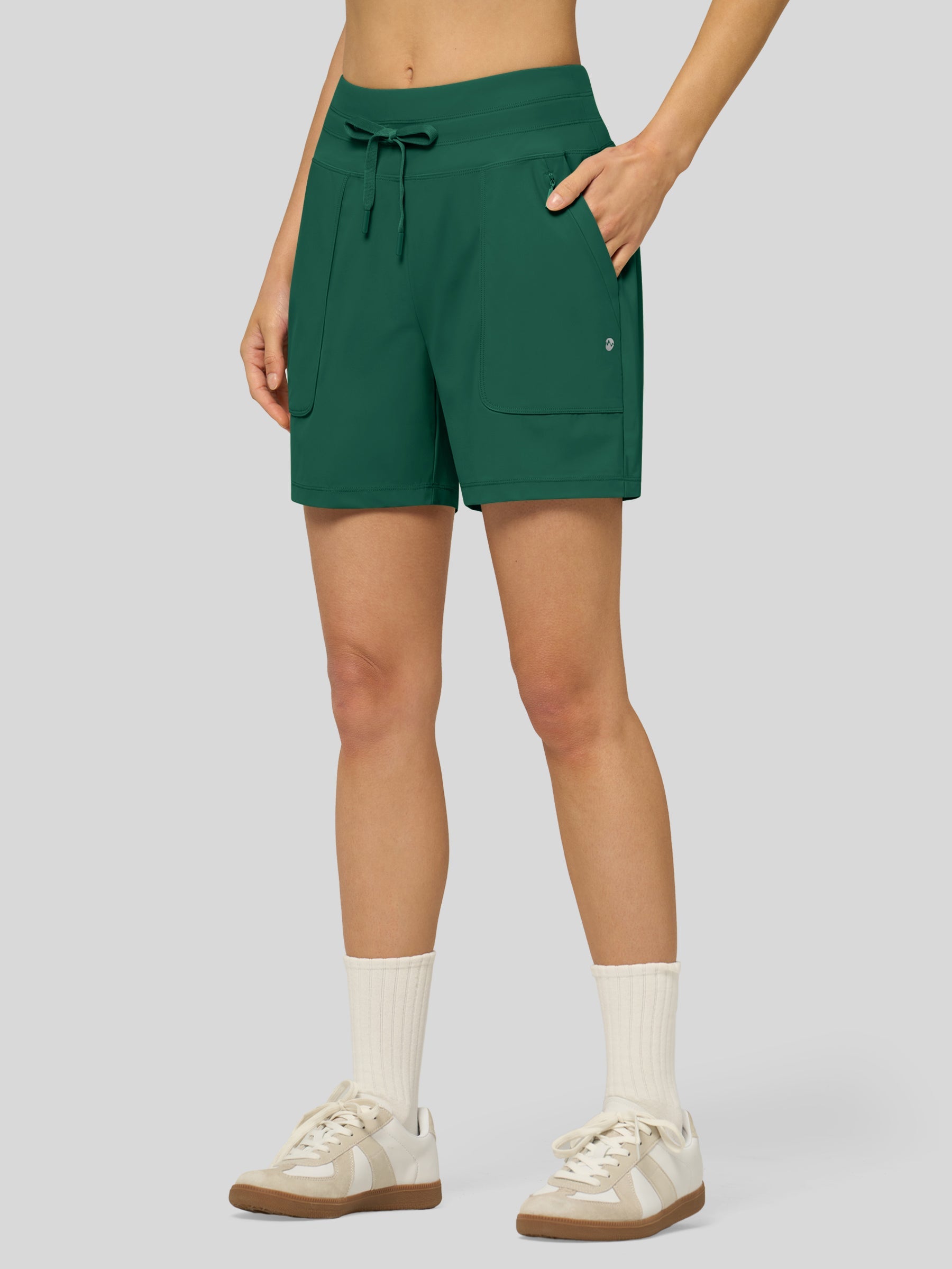 Willit Women's Quick-Dry Workout Shorts 5 Inch in teal2