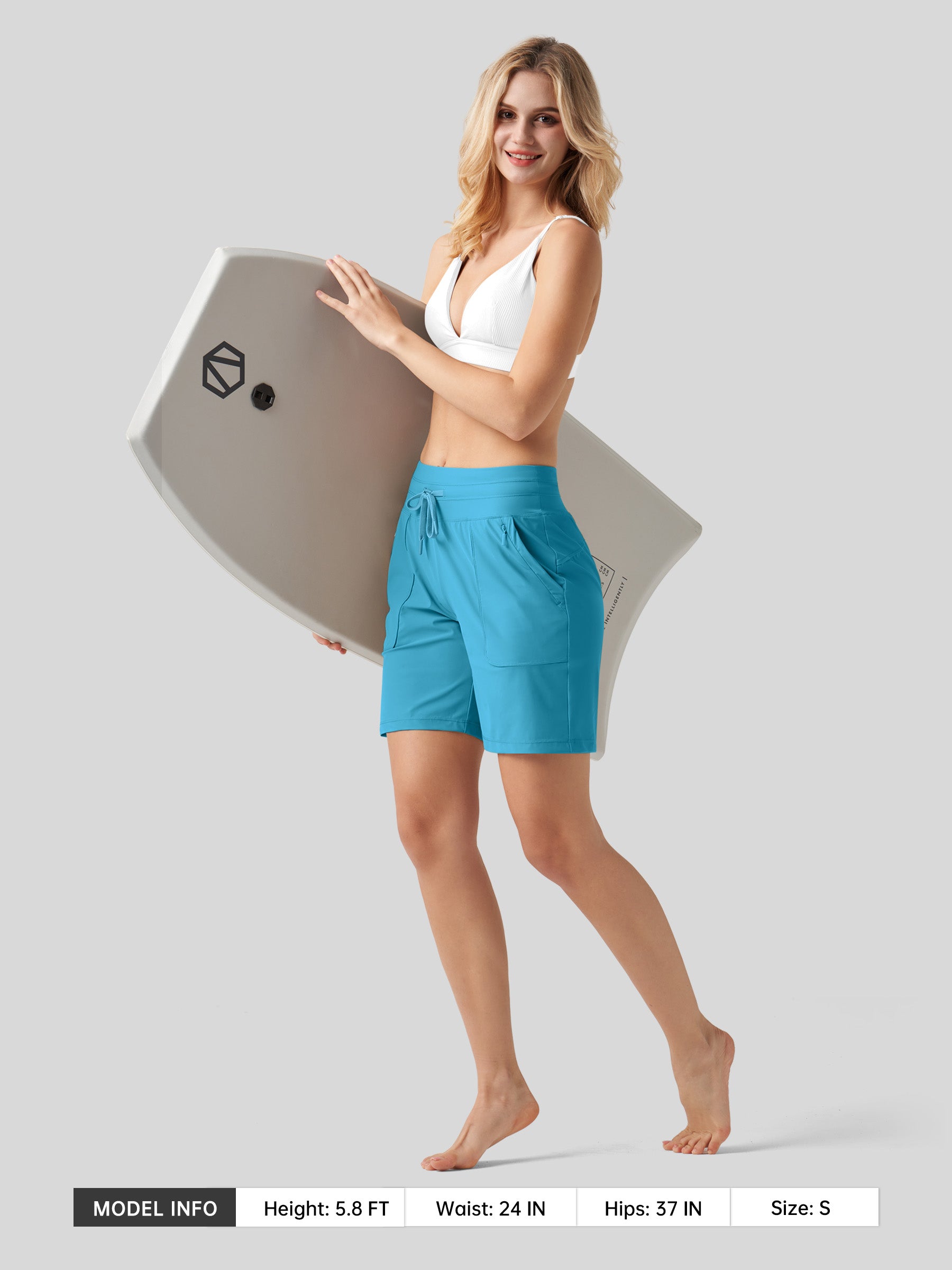 Willit Women's Quick-Dry Workout Shorts 7 Inch in atoll5