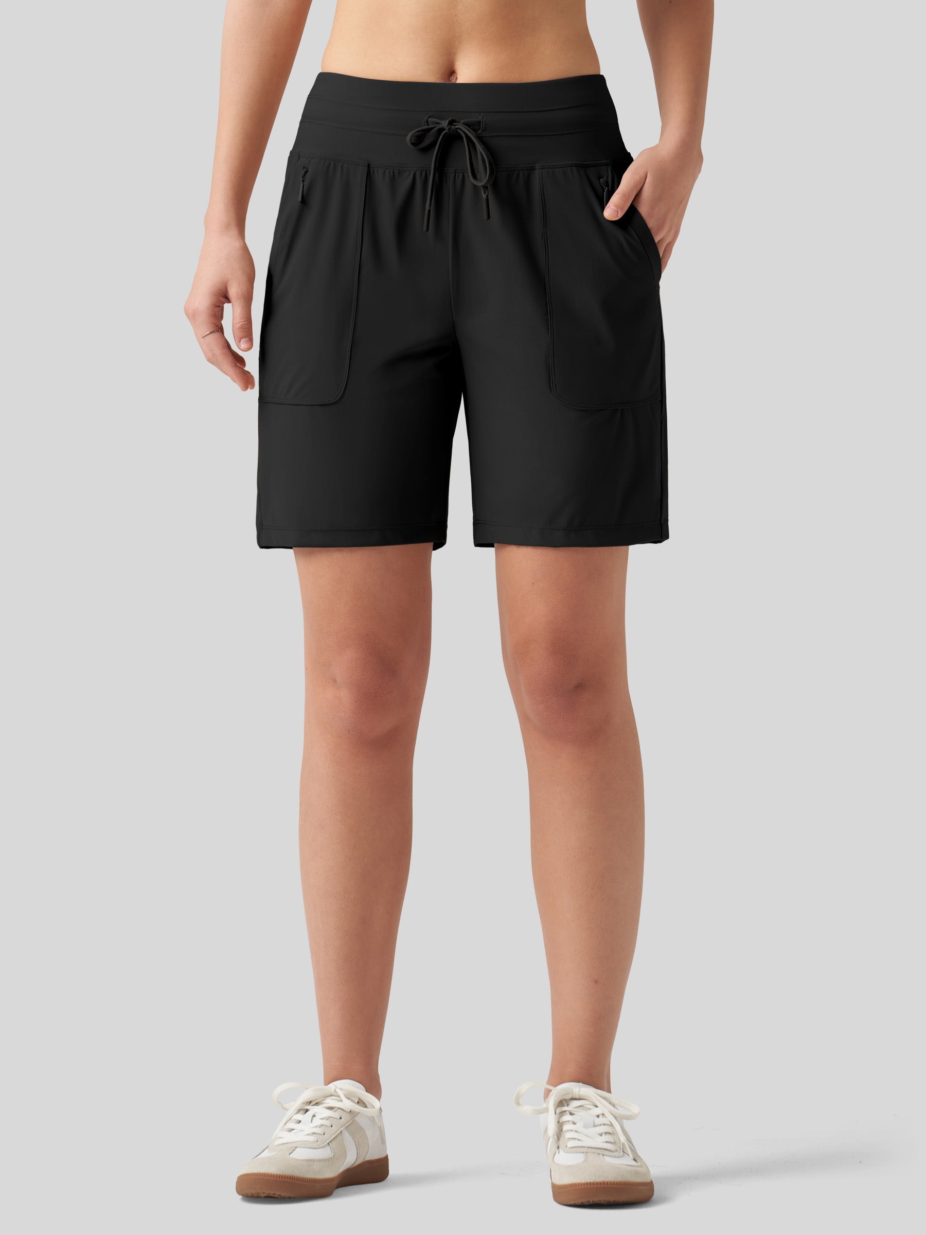 Willit Women's Quick-Dry Workout Shorts 7 Inch in black1