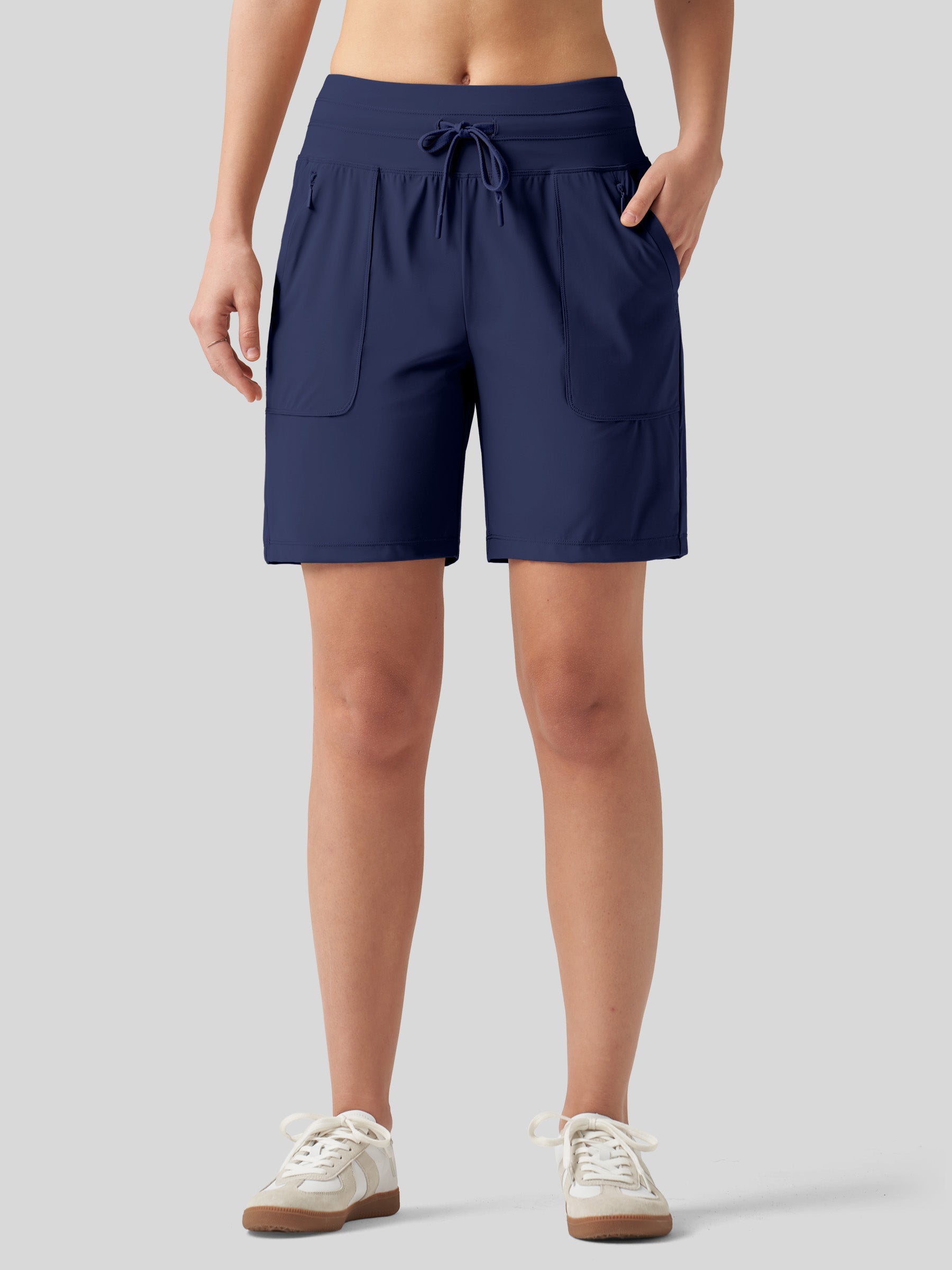 Willit Women's Quick-Dry Workout Shorts 7 Inch in navy1