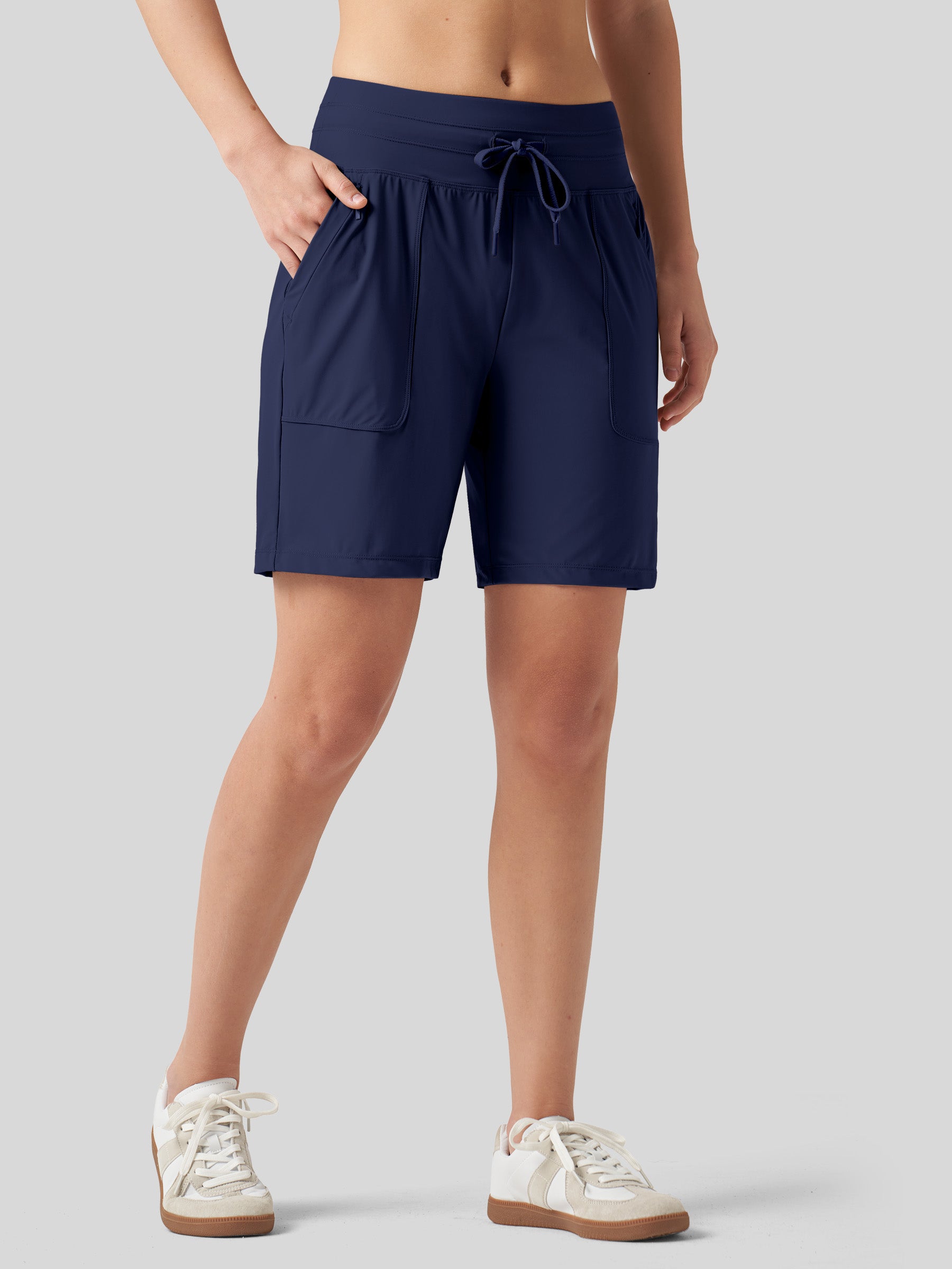 Willit Women's Quick-Dry Workout Shorts 7 Inch in navy2