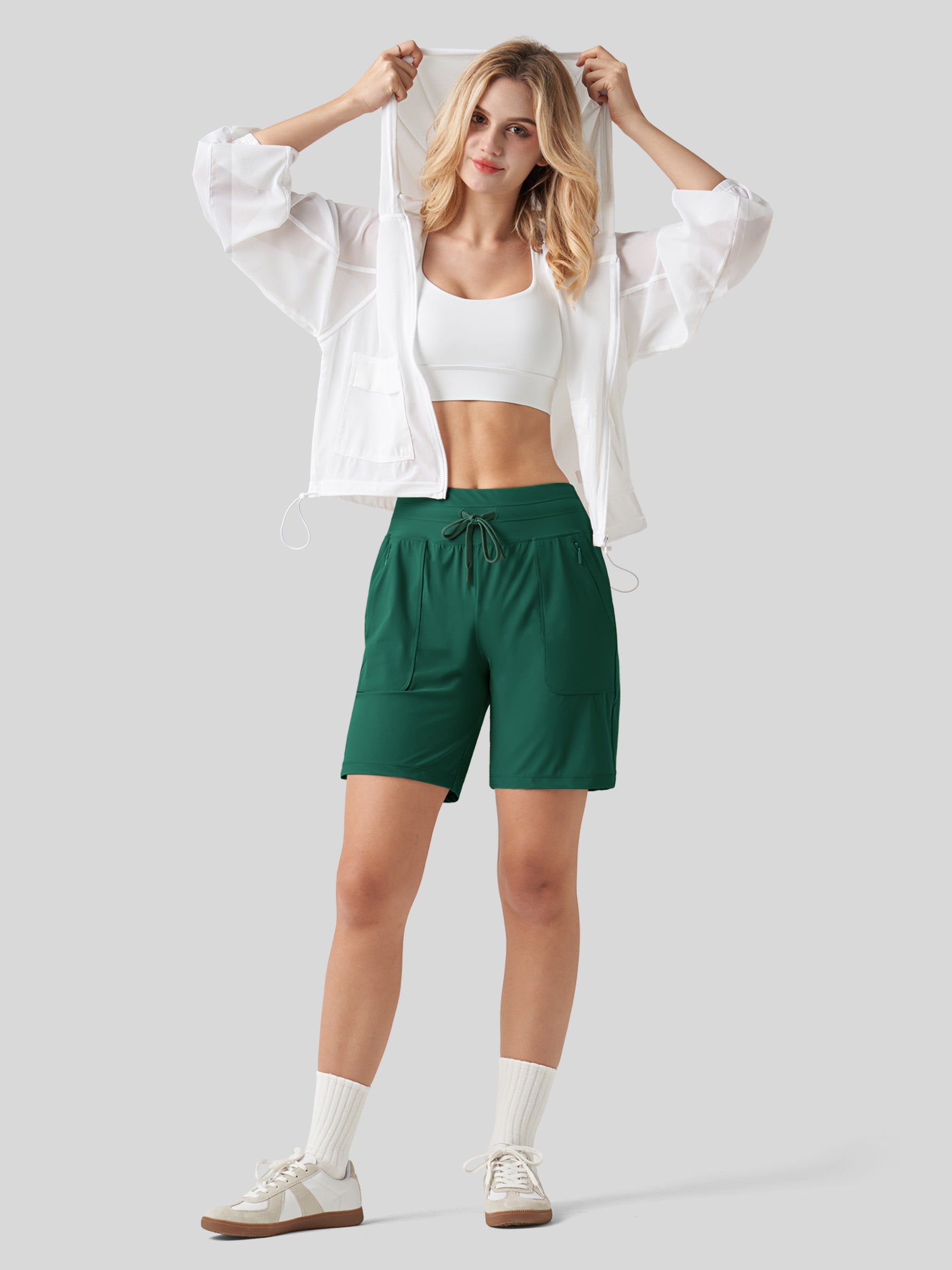 Willit Women's Quick-Dry Workout Shorts 7 Inch in teal4