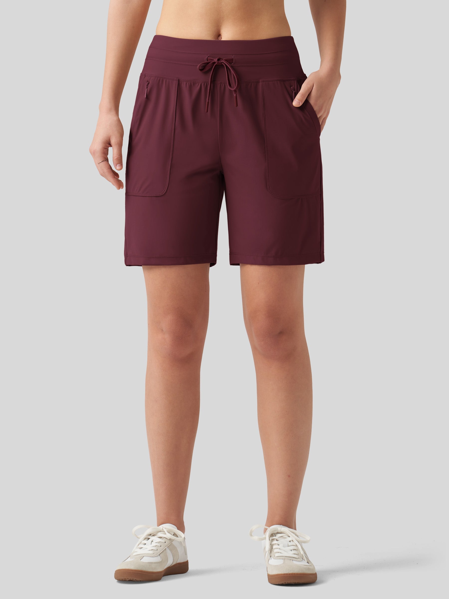 Willit Women's Quick-Dry Workout Shorts 7 Inch in winered1