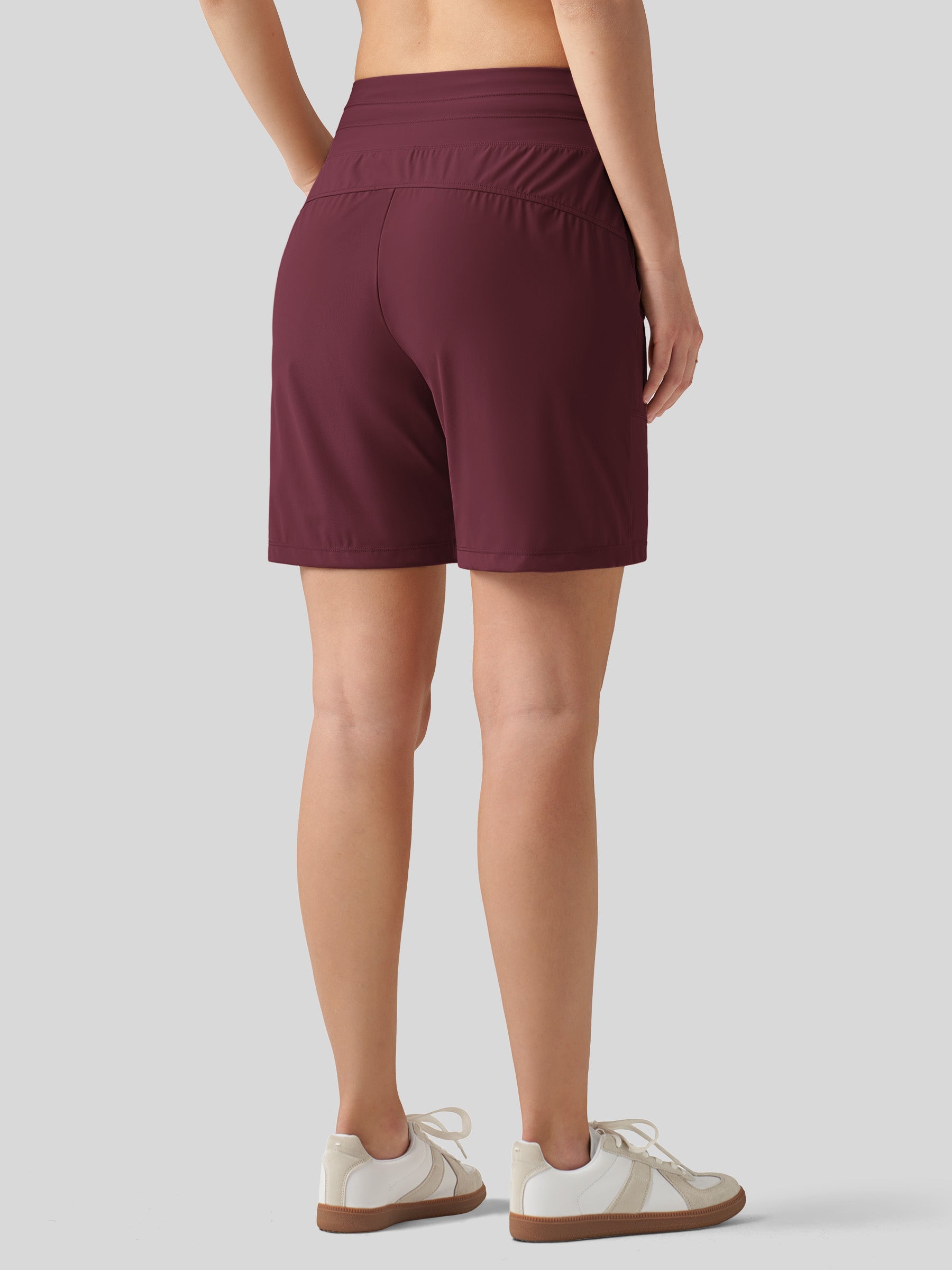 Willit Women's Quick-Dry Workout Shorts 7 Inch in winered3