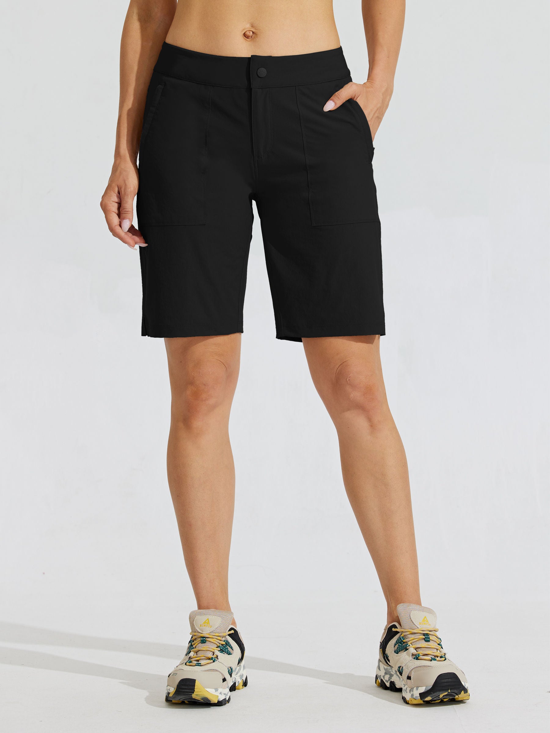 Womens Quick Dry Cargo Shorts black2