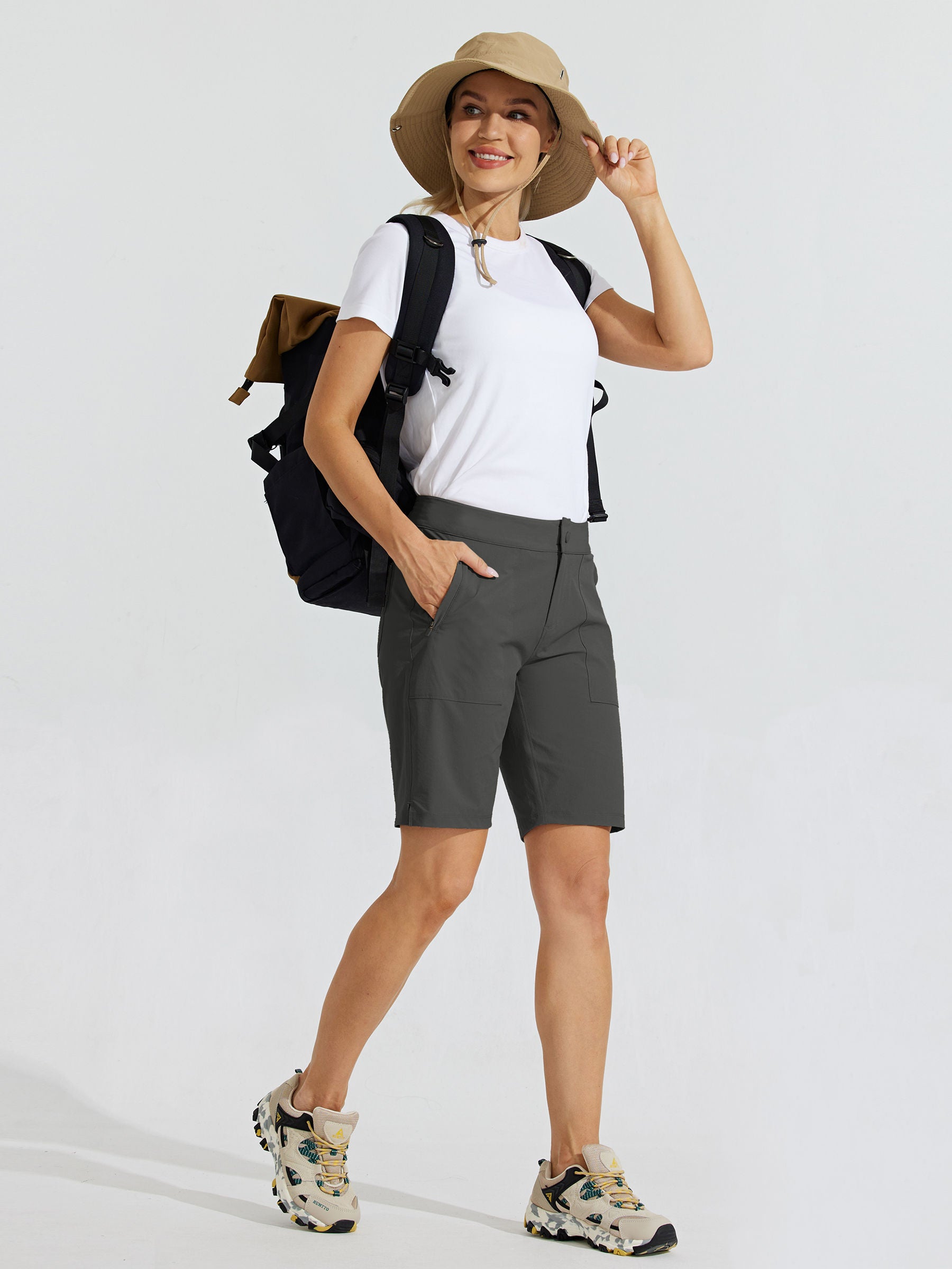 Womens Quick Dry Cargo Shorts dark gray4