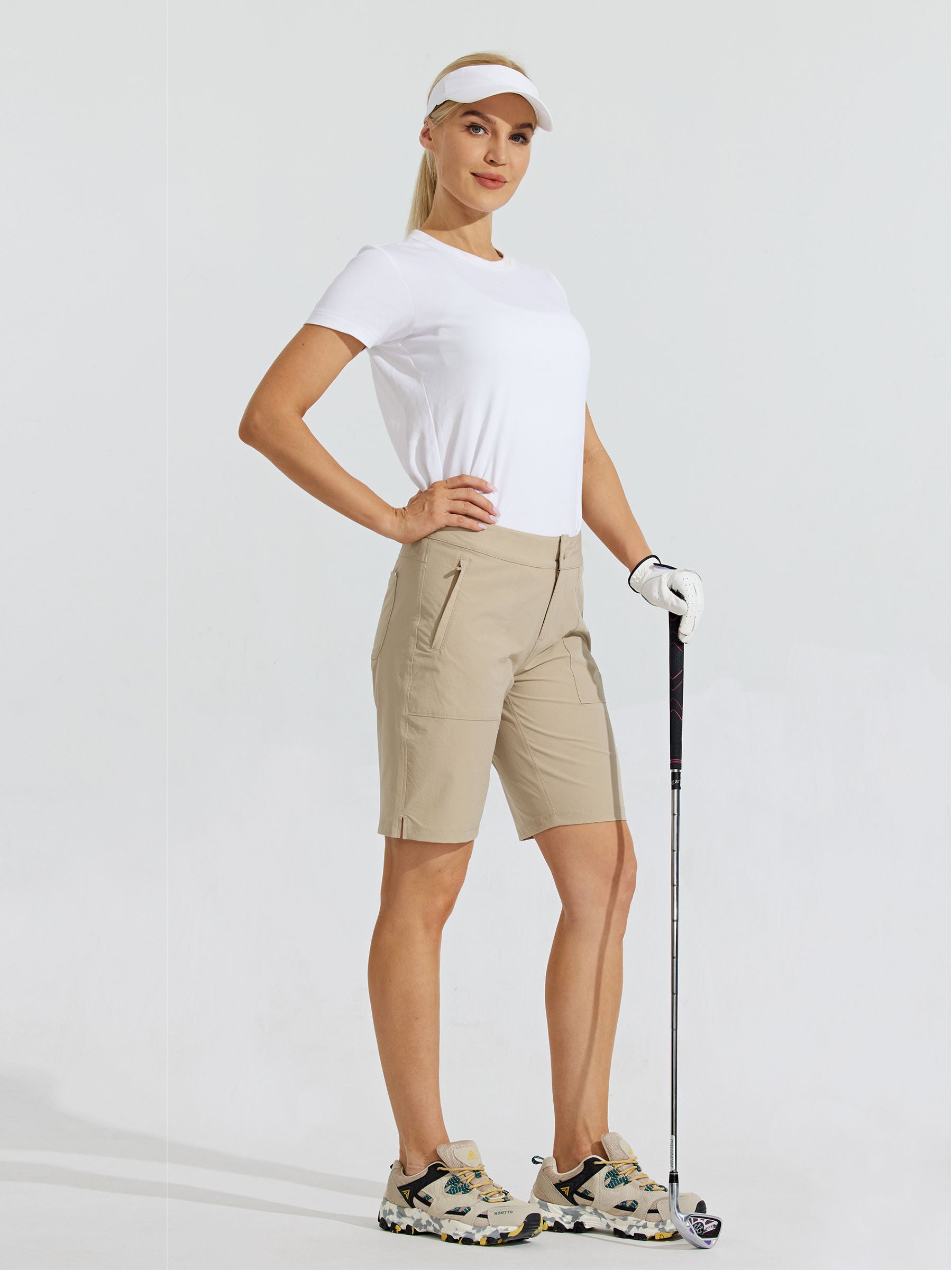 Womens Quick Dry Cargo Shorts khaki4