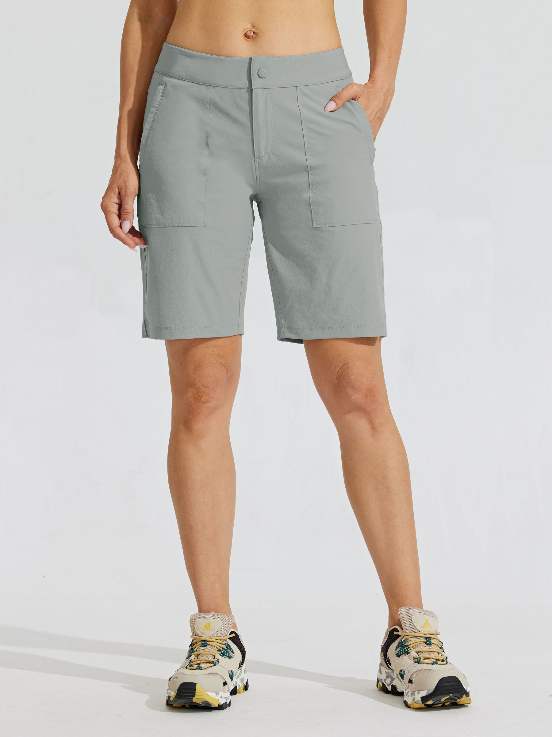 Womens Quick Dry Cargo Shorts light gray2