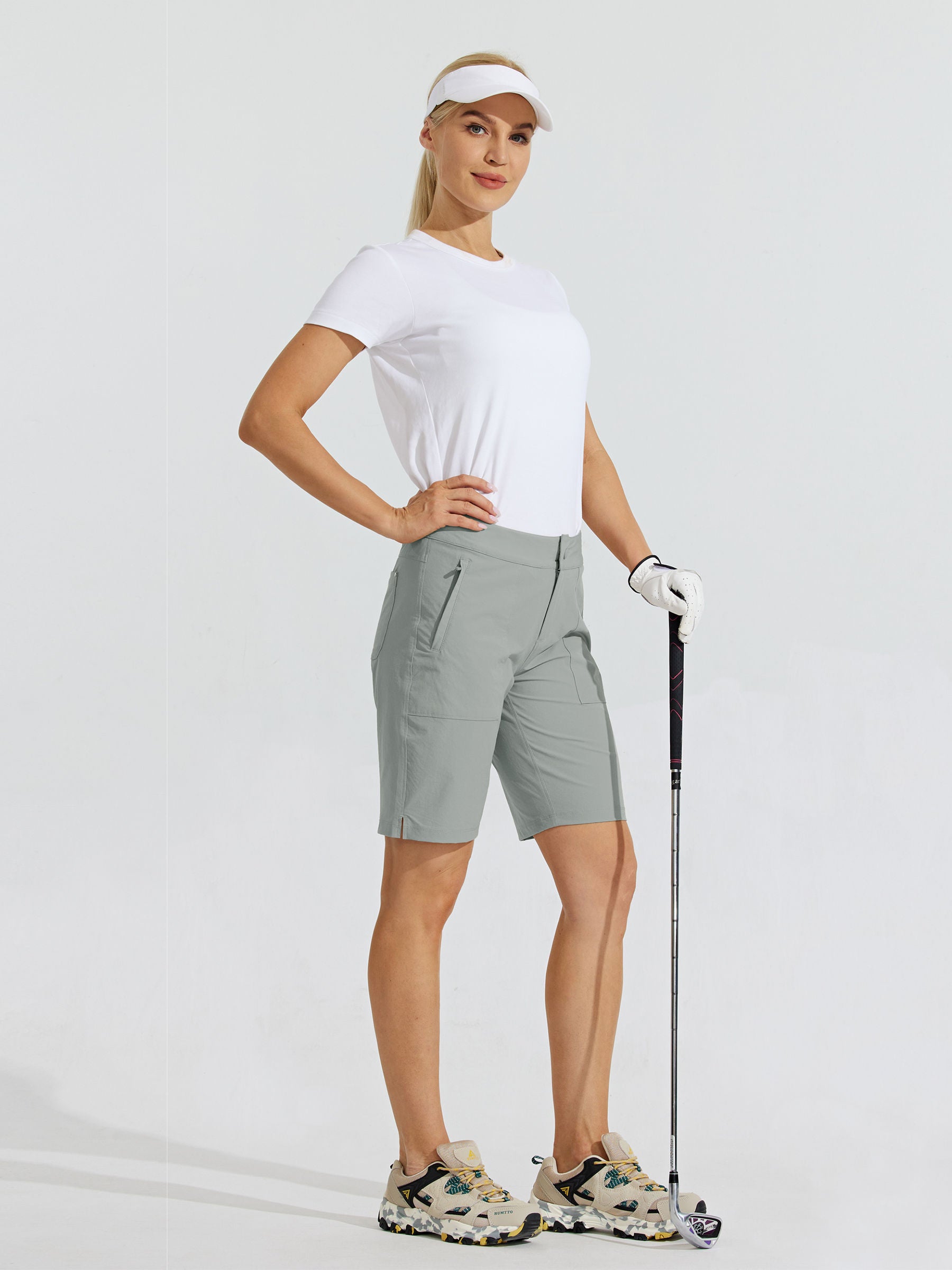 Womens Quick Dry Cargo Shorts light gray4