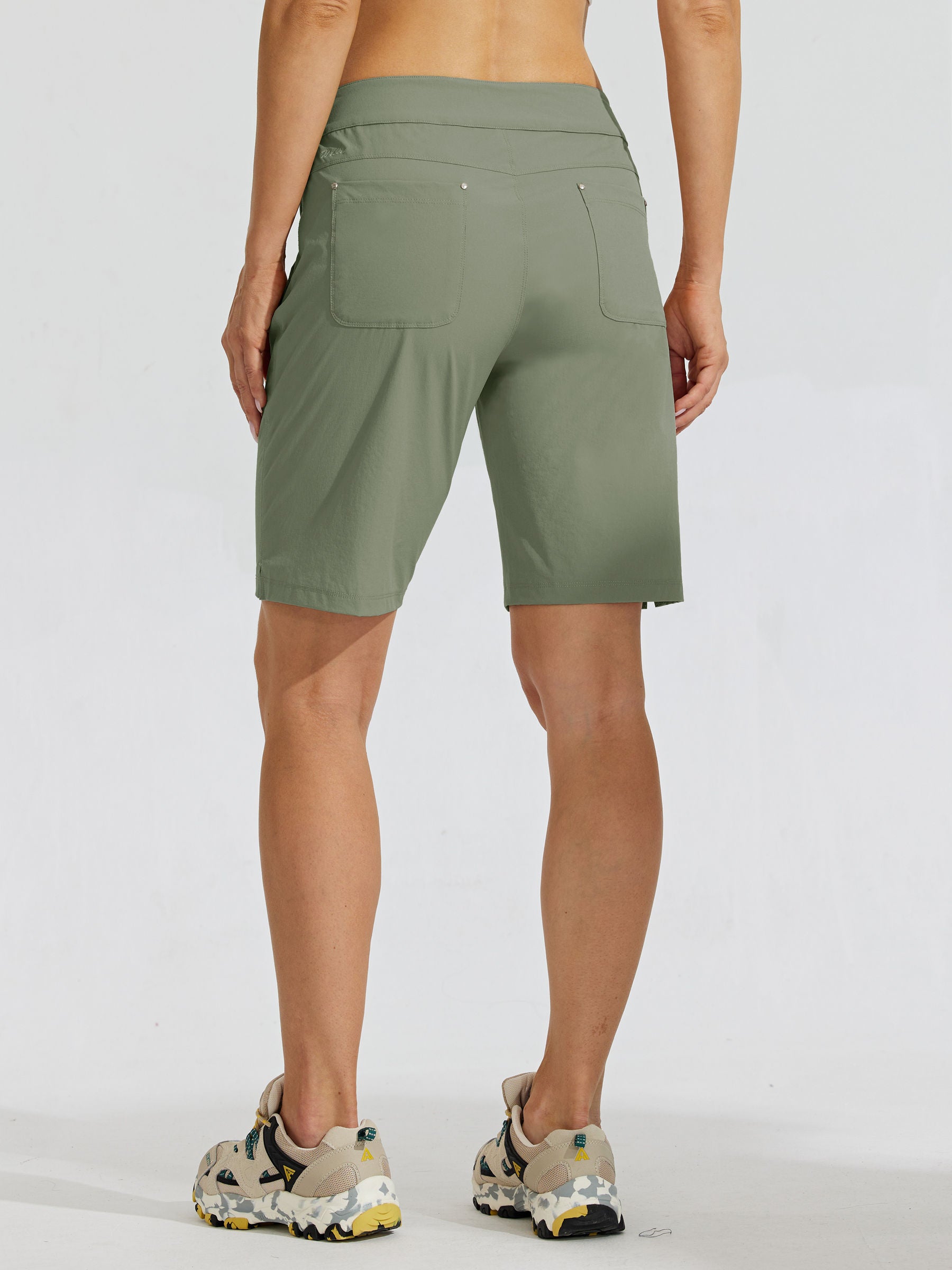 Womens Quick Dry Cargo Shorts sage green3