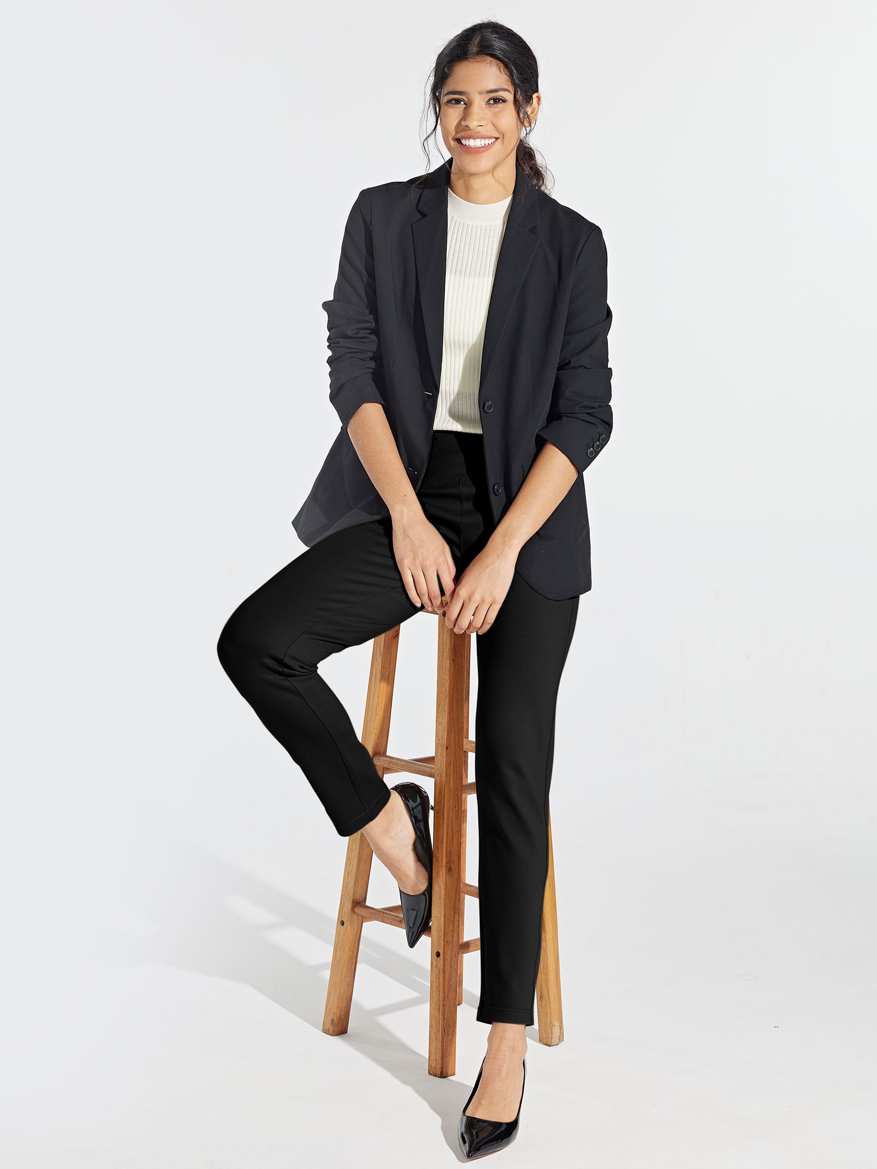 Womens Skinny Stretch Dress Pants black