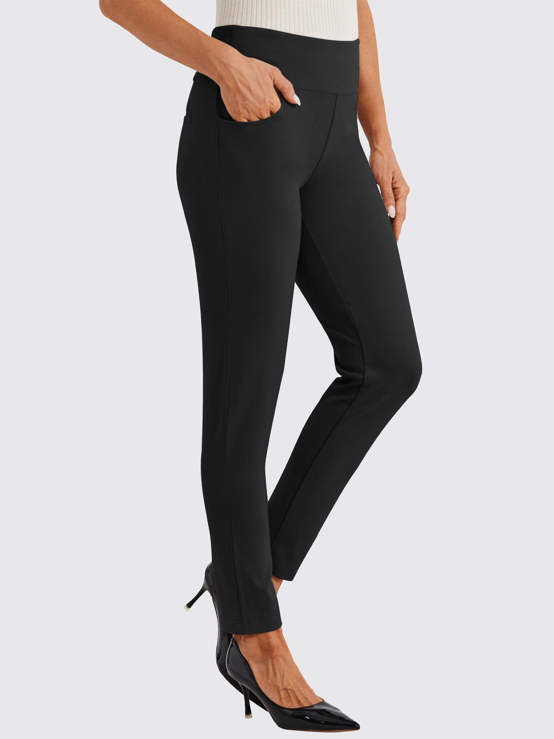Womens Skinny Stretch Dress Pants black