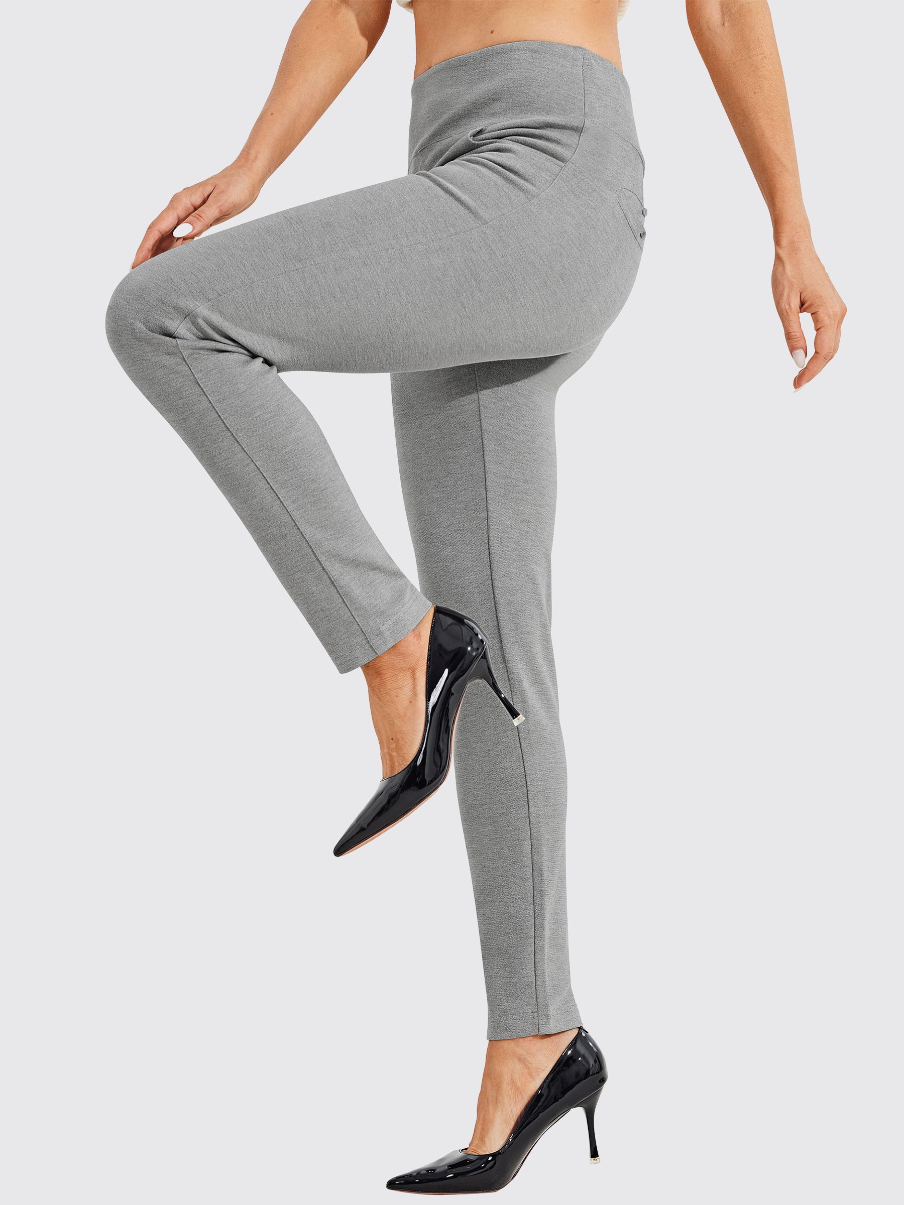 Womens Skinny Stretch Dress Pants charcoal light gray