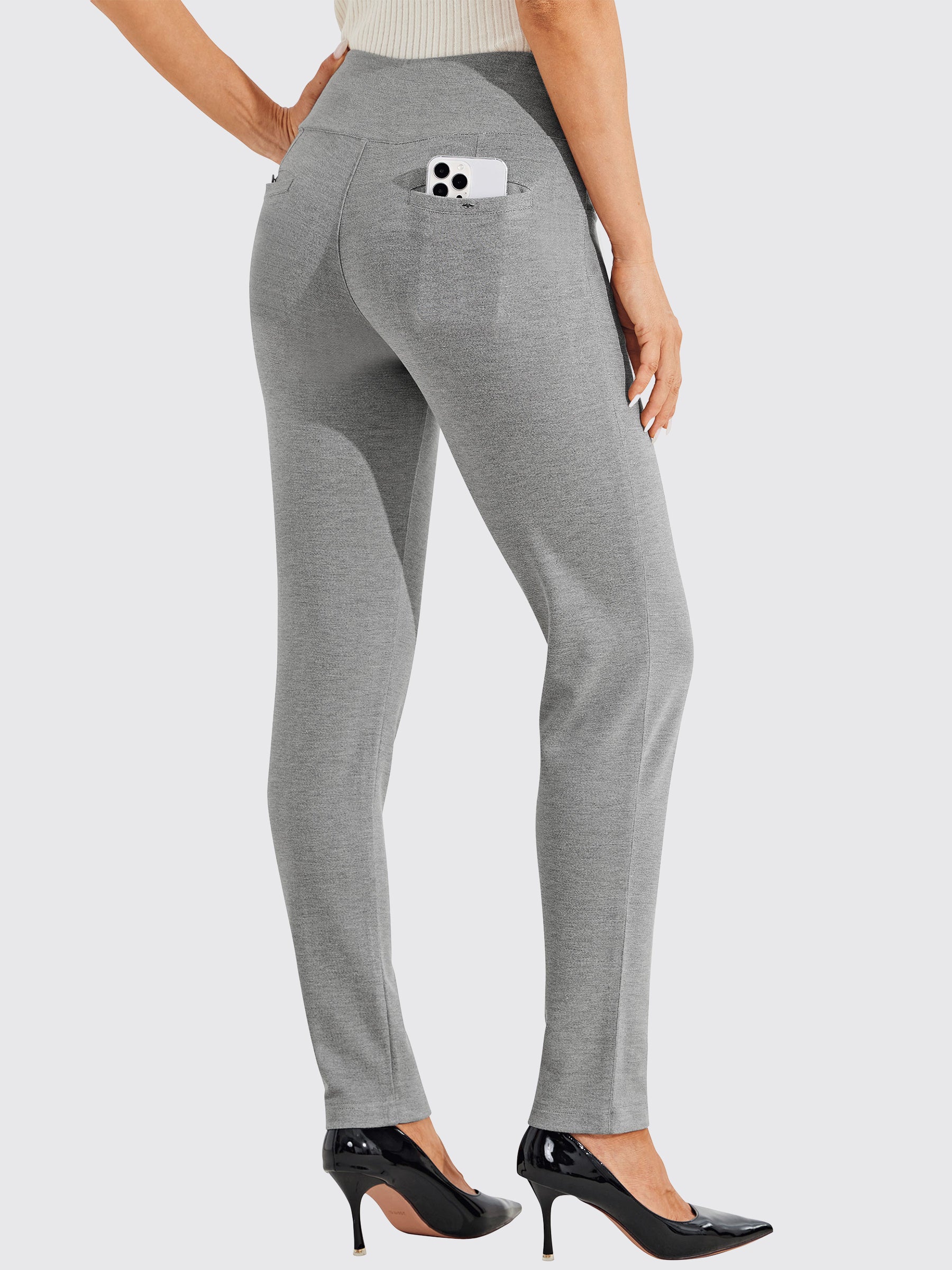 Womens Skinny Stretch Dress Pants charcoal light gray