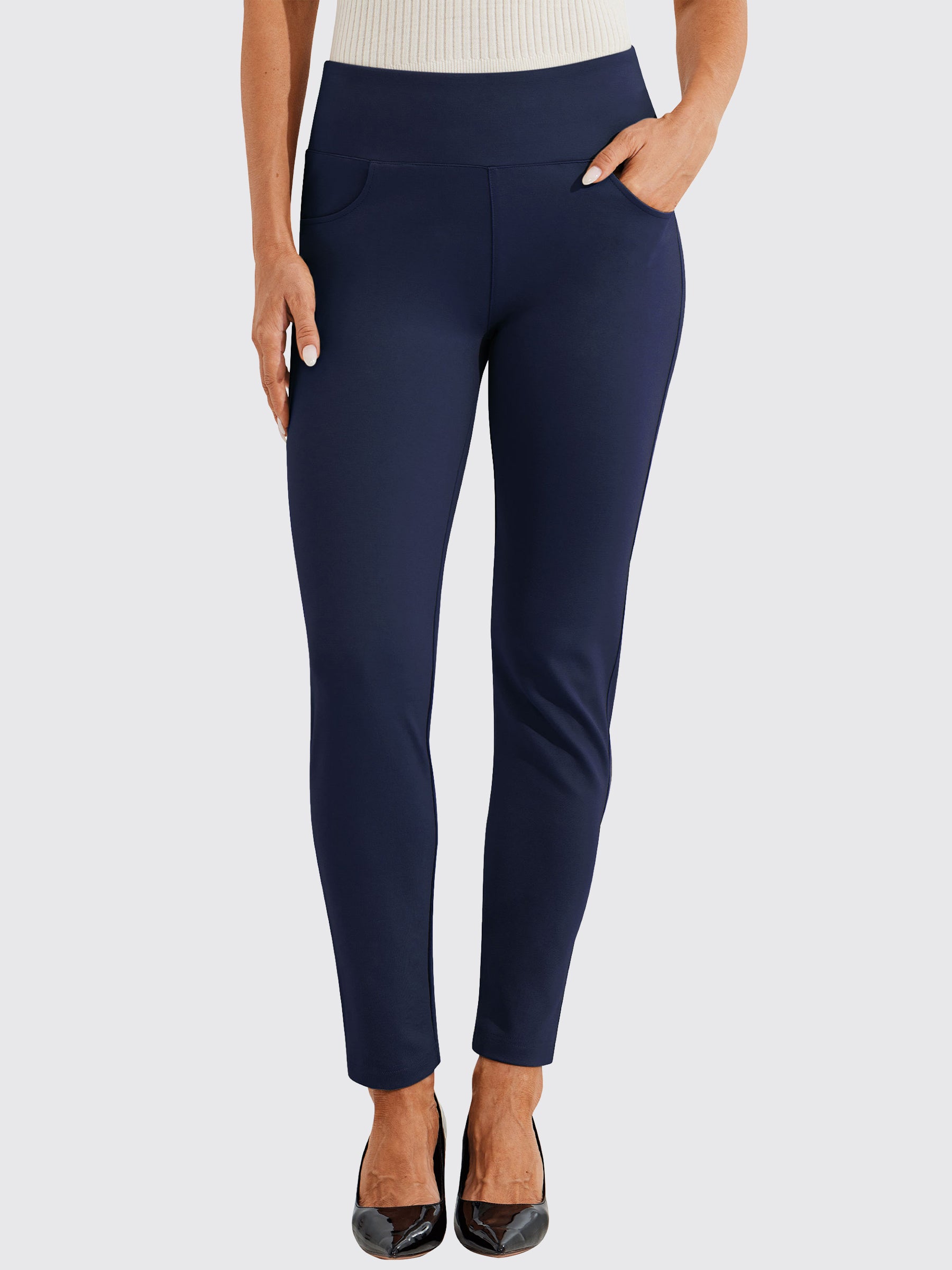 Womens Skinny Stretch Dress Pants navy