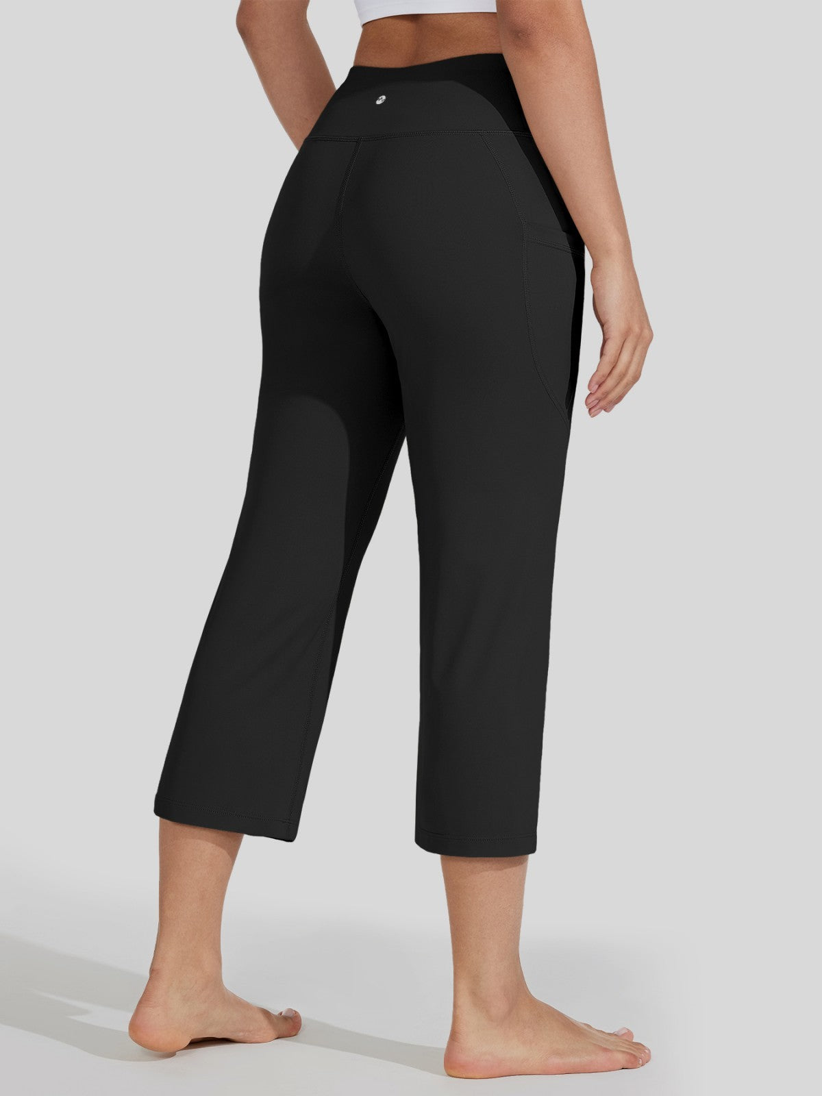 Willit Women's Straight Leg Capris Pants_brown