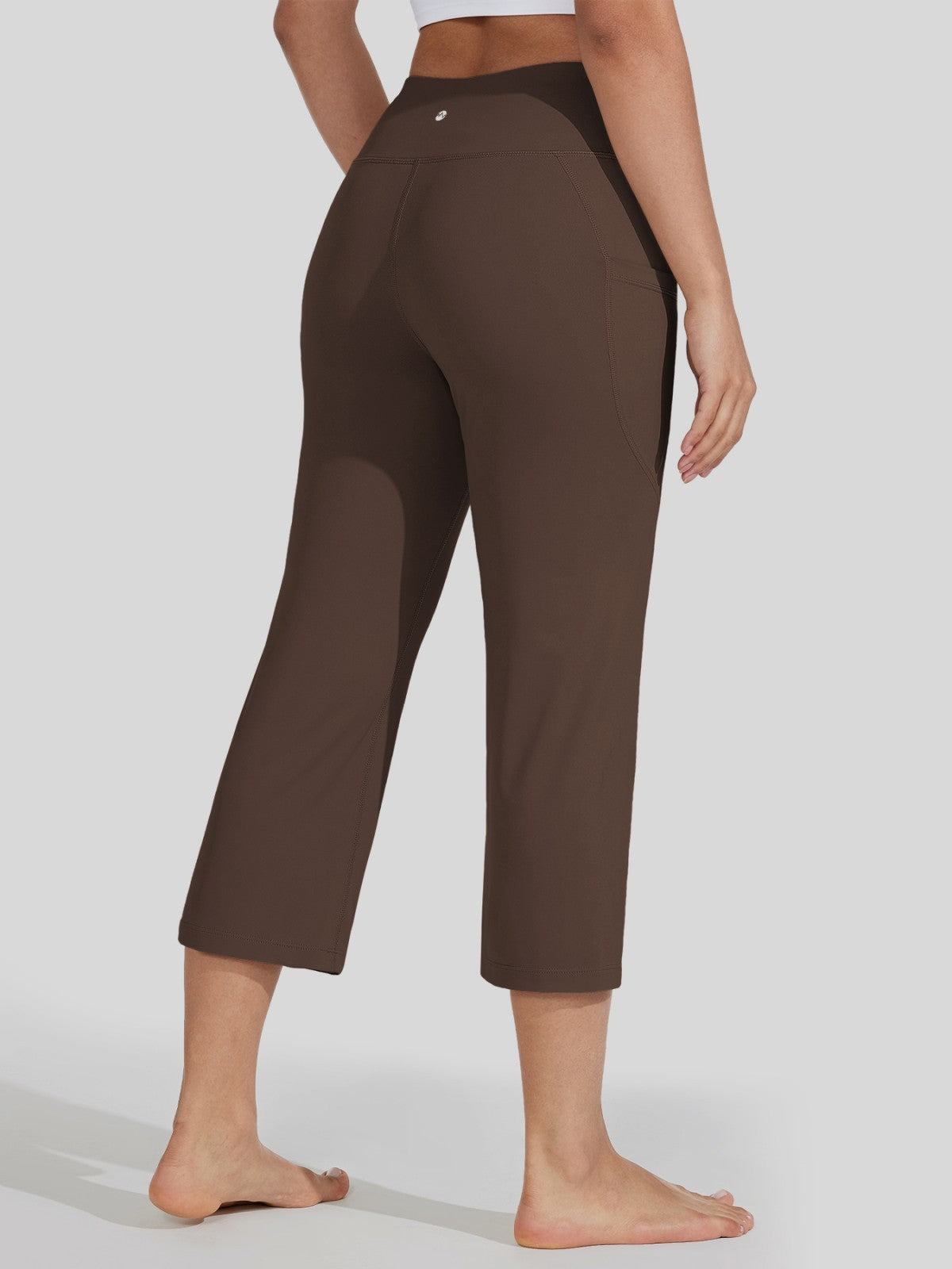 Willit Women's Straight Leg Capris Pants_light gray