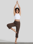 Willit Women's Straight Leg Capris Pants_light gray