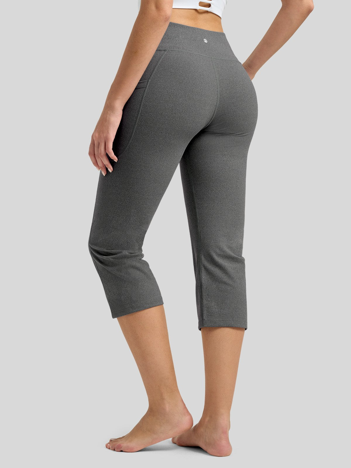 Willit Women's Straight Leg Capris Pants_deep gray