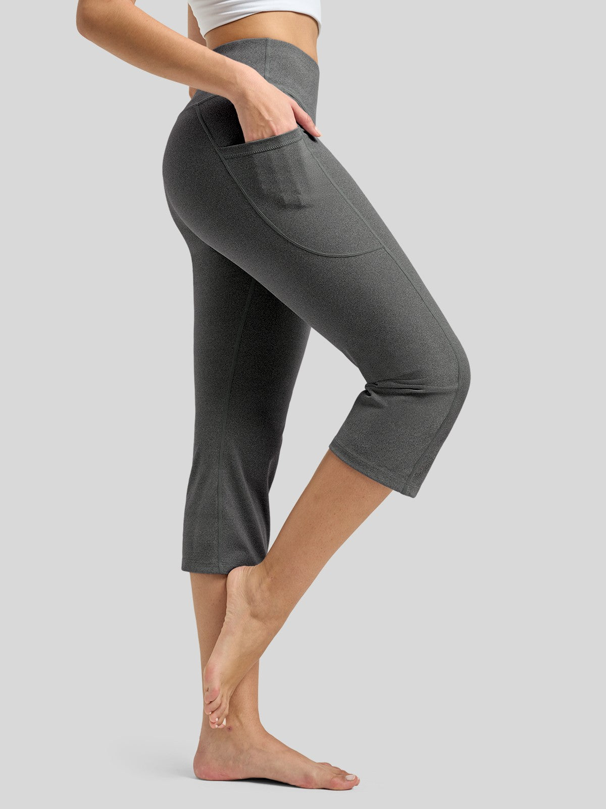 Willit Women's Straight Leg Capris Pants_deep gray