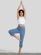 Willit Women's Straight Leg Capris Pants_lake blue