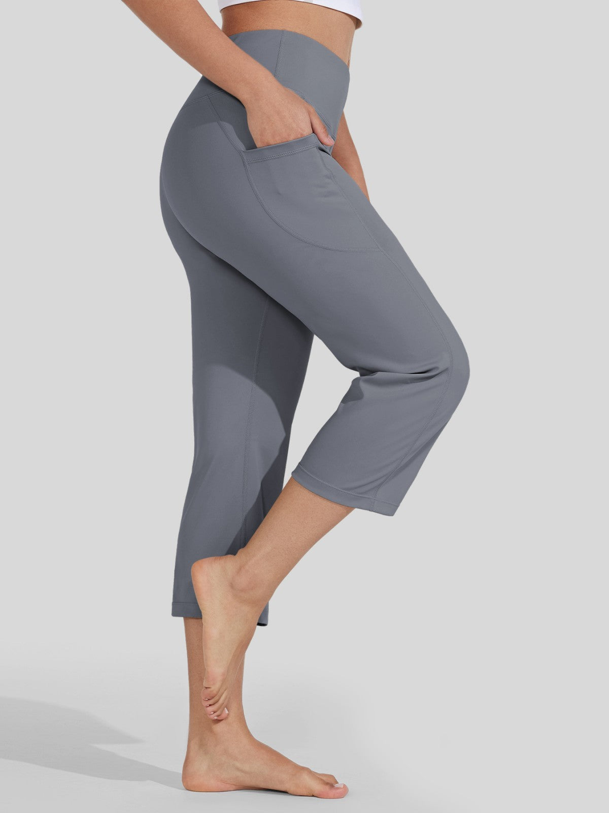 Willit Women's Straight Leg Capris Pants_light khaki