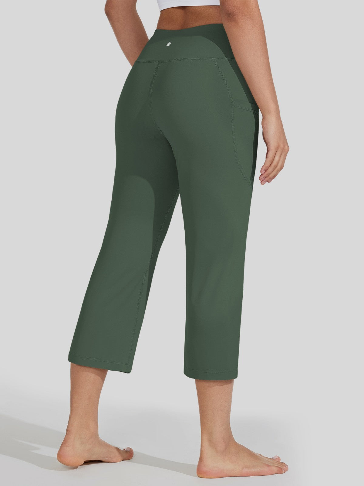 Willit Women's Straight Leg Capris Pants_balck