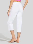 Willit Women's Straight Leg Capris Pants_white