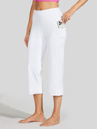 Willit Women's Straight Leg Capris Pants_white