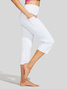 Willit Women's Straight Leg Capris Pants_white