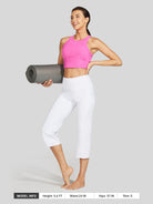 Willit Women's Straight Leg Capris Pants_white