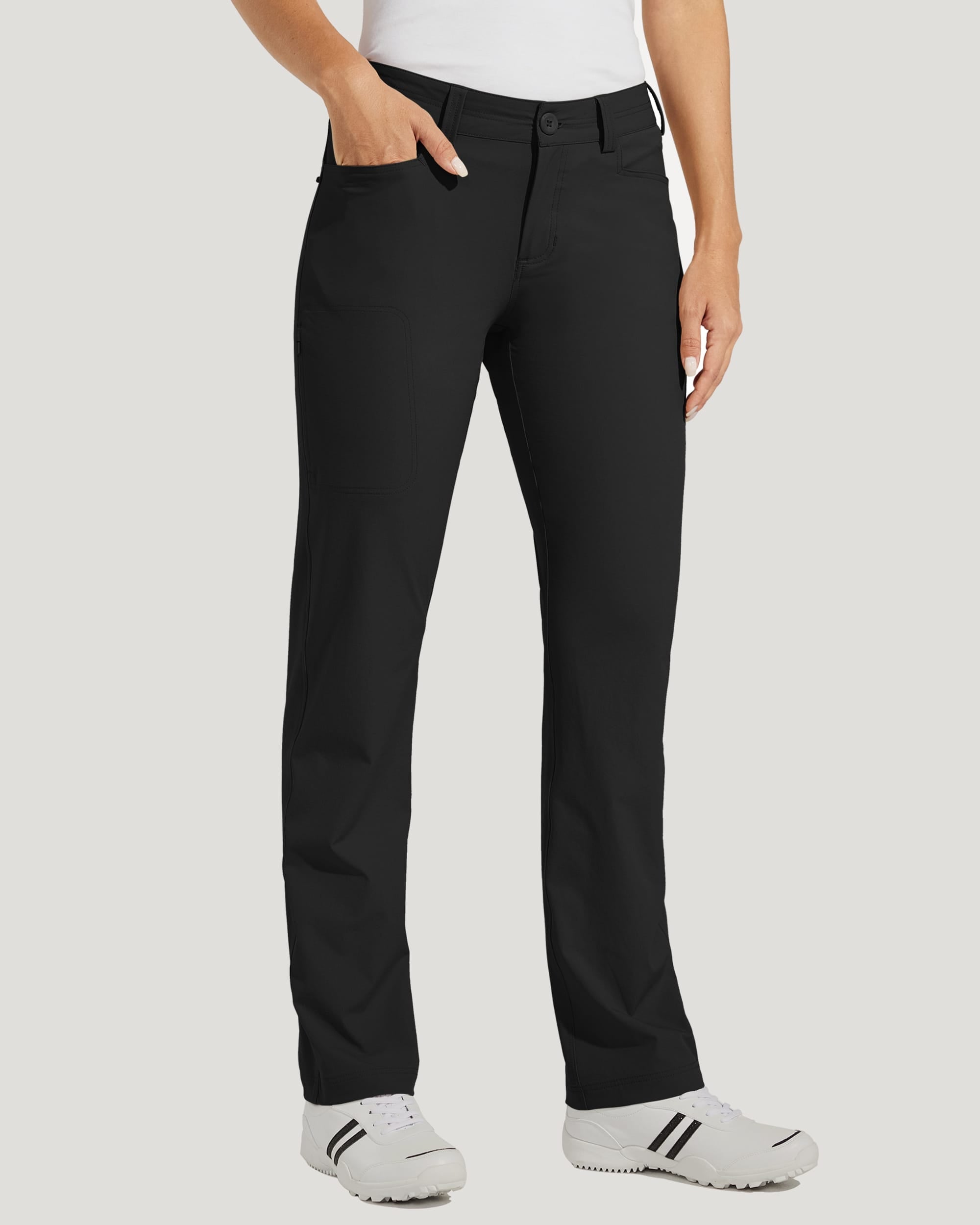 Women's Stretch Athletic Pants_Black_model2