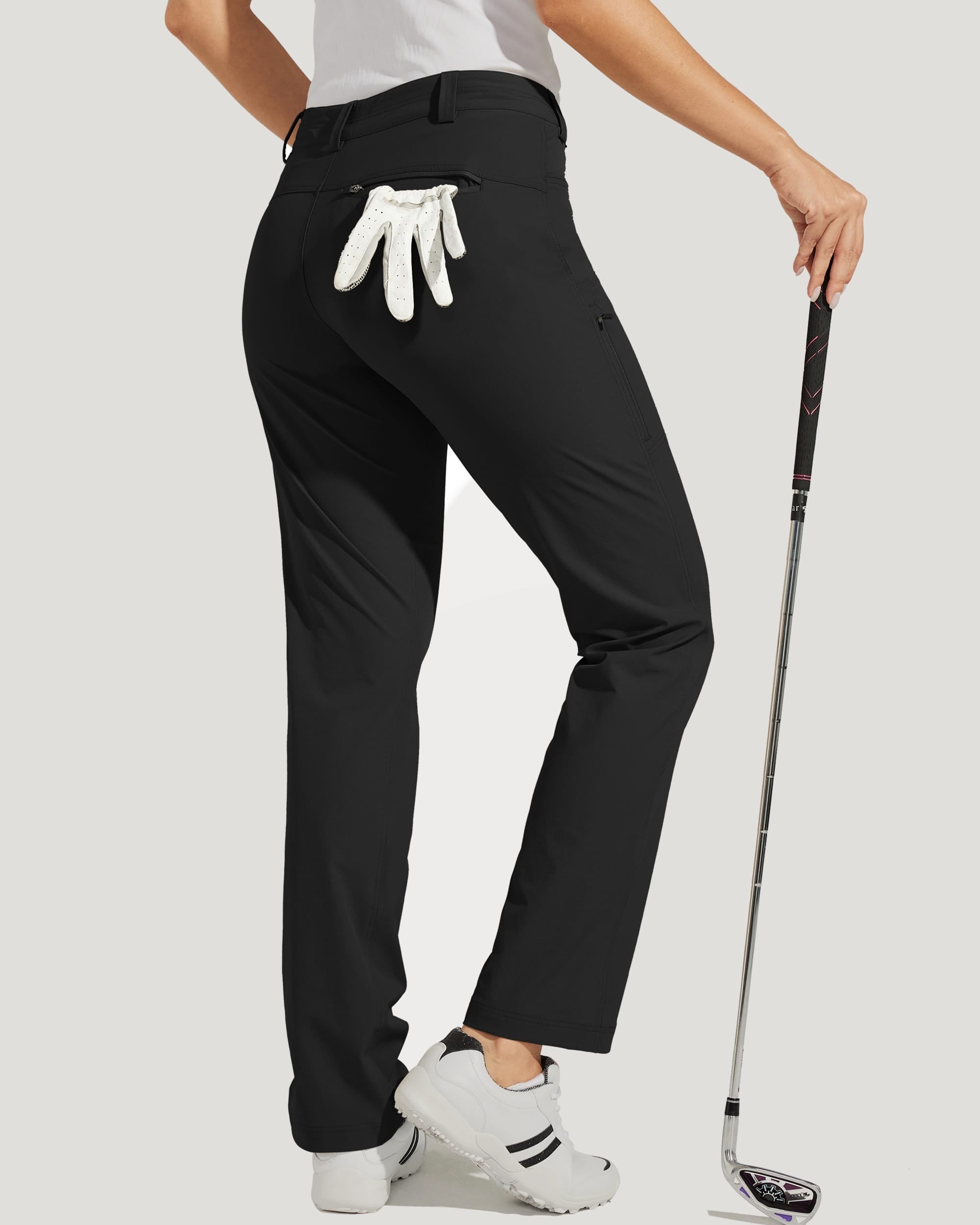 Women's Stretch Athletic Pants_Black_model3