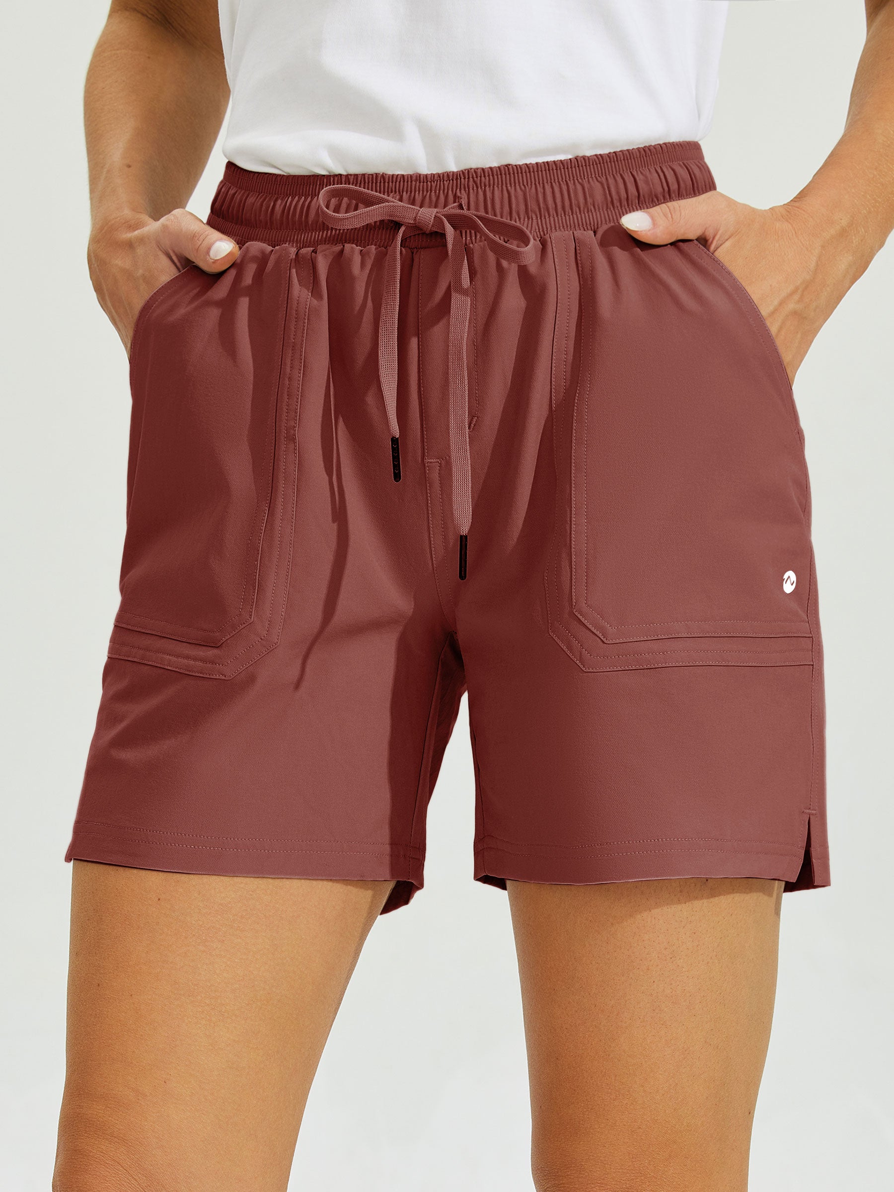 Womens Stretch Shorts with Pockets cacao1
