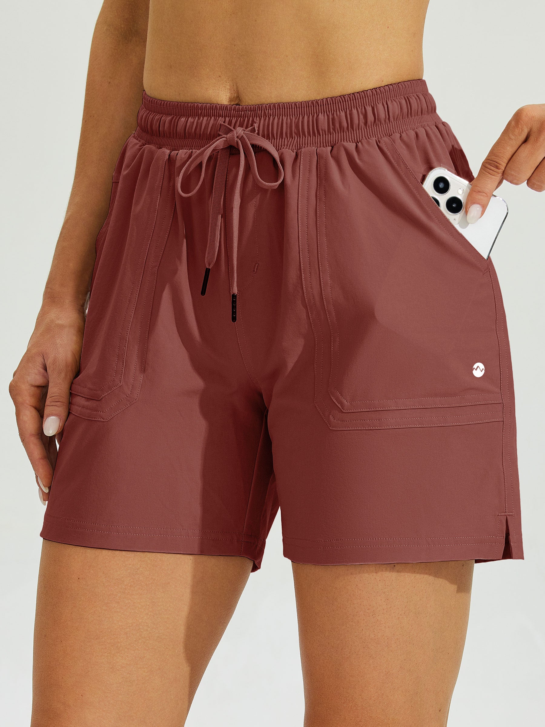 Womens Stretch Shorts with Pockets cacao2